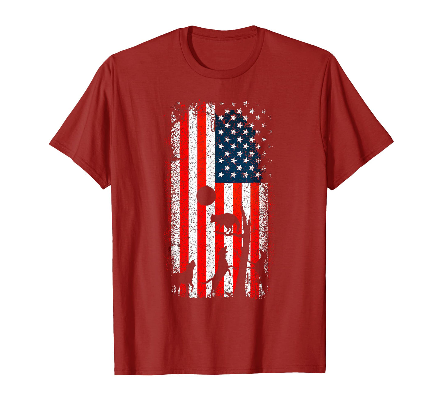 Hunting Dog American Flag Duck Bird Hunting For Boys Men T-Shirt