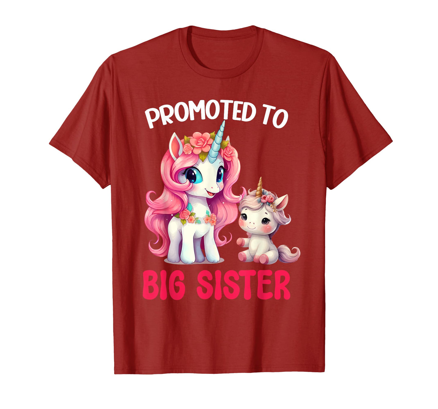 Promoted to Big Sister Girls Cute Unicorn Older Sister T-Shirt