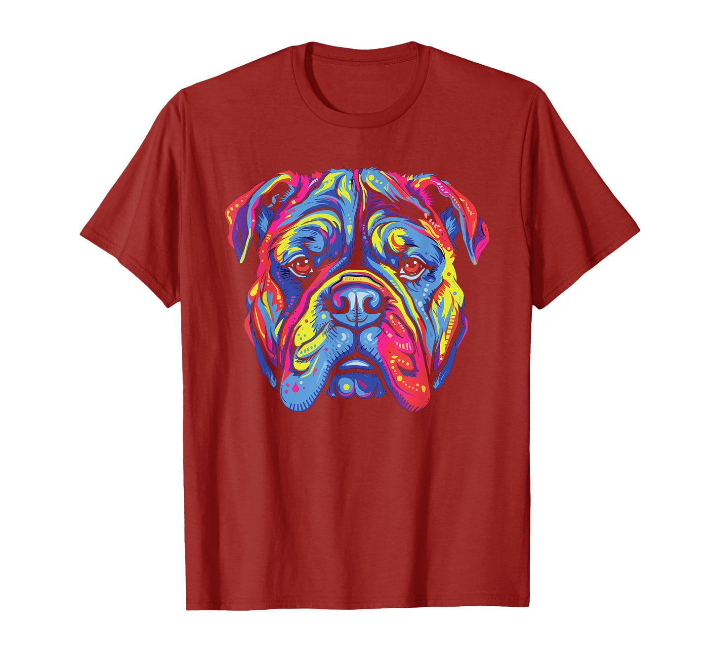 Watercolor Colorful Alapaha Blue Blood Bulldog Dog T-Shirt