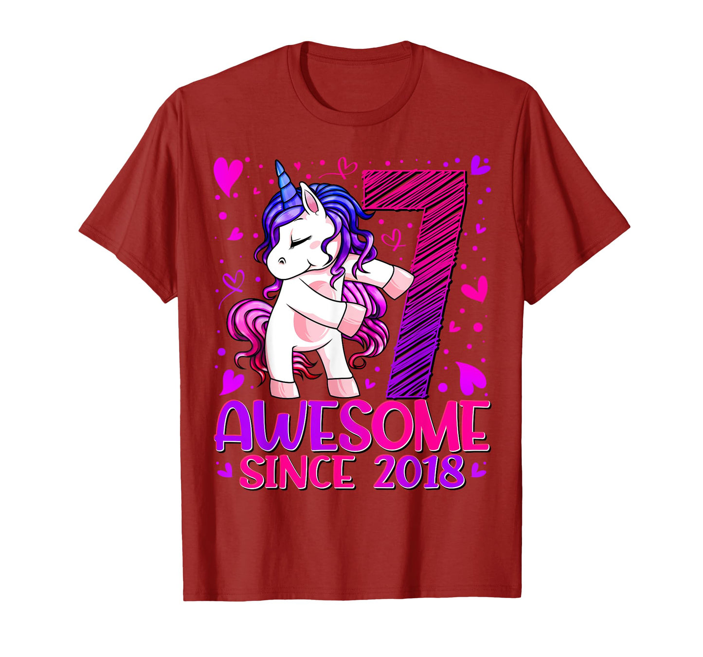 7 Year Old Unicorn Gifts For Girls 7th Birthday Girl Party T-Shirt