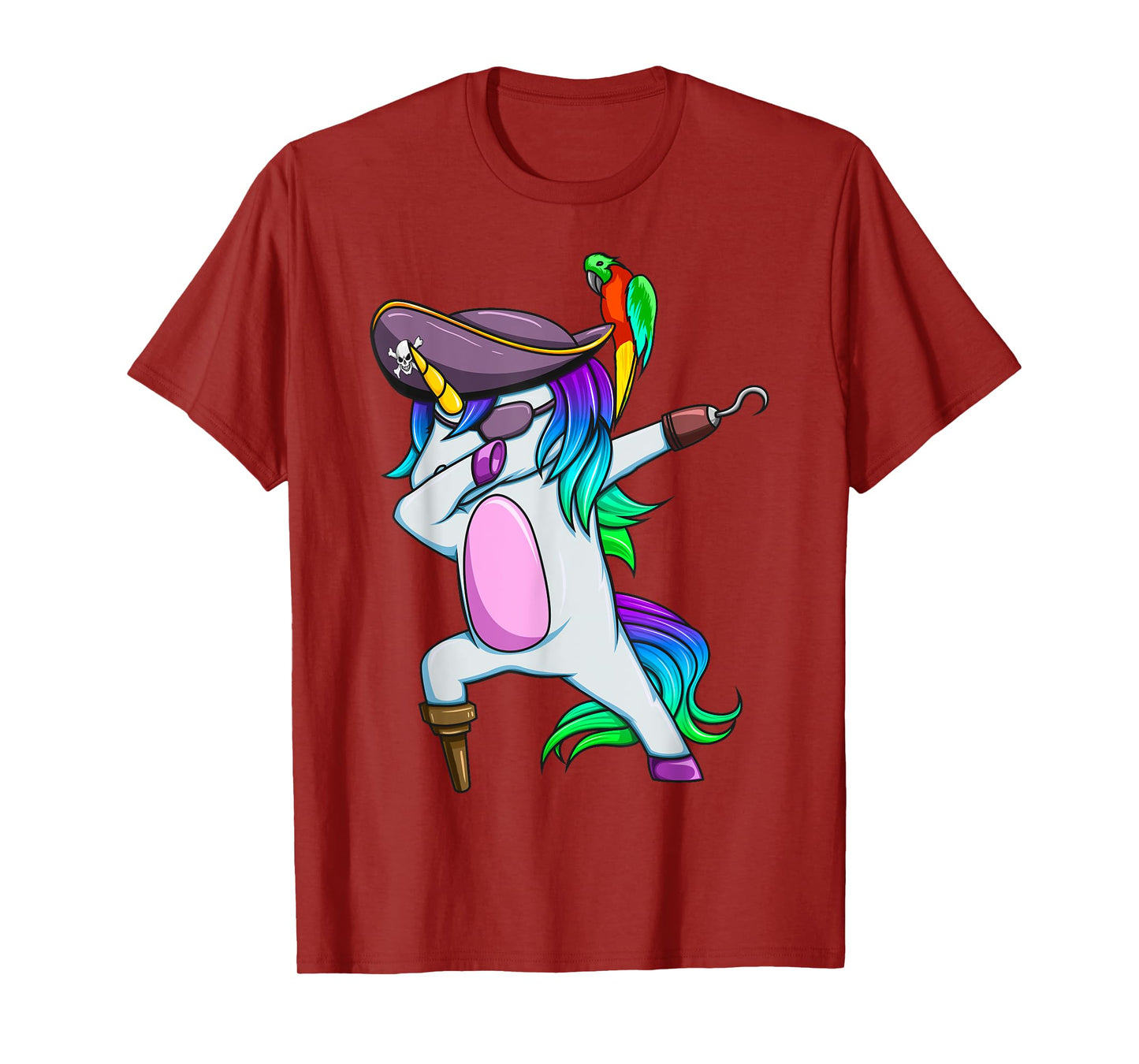 Dabbing Pirate Magical Rainbow Unicorn Funny Halloween T-Shirt