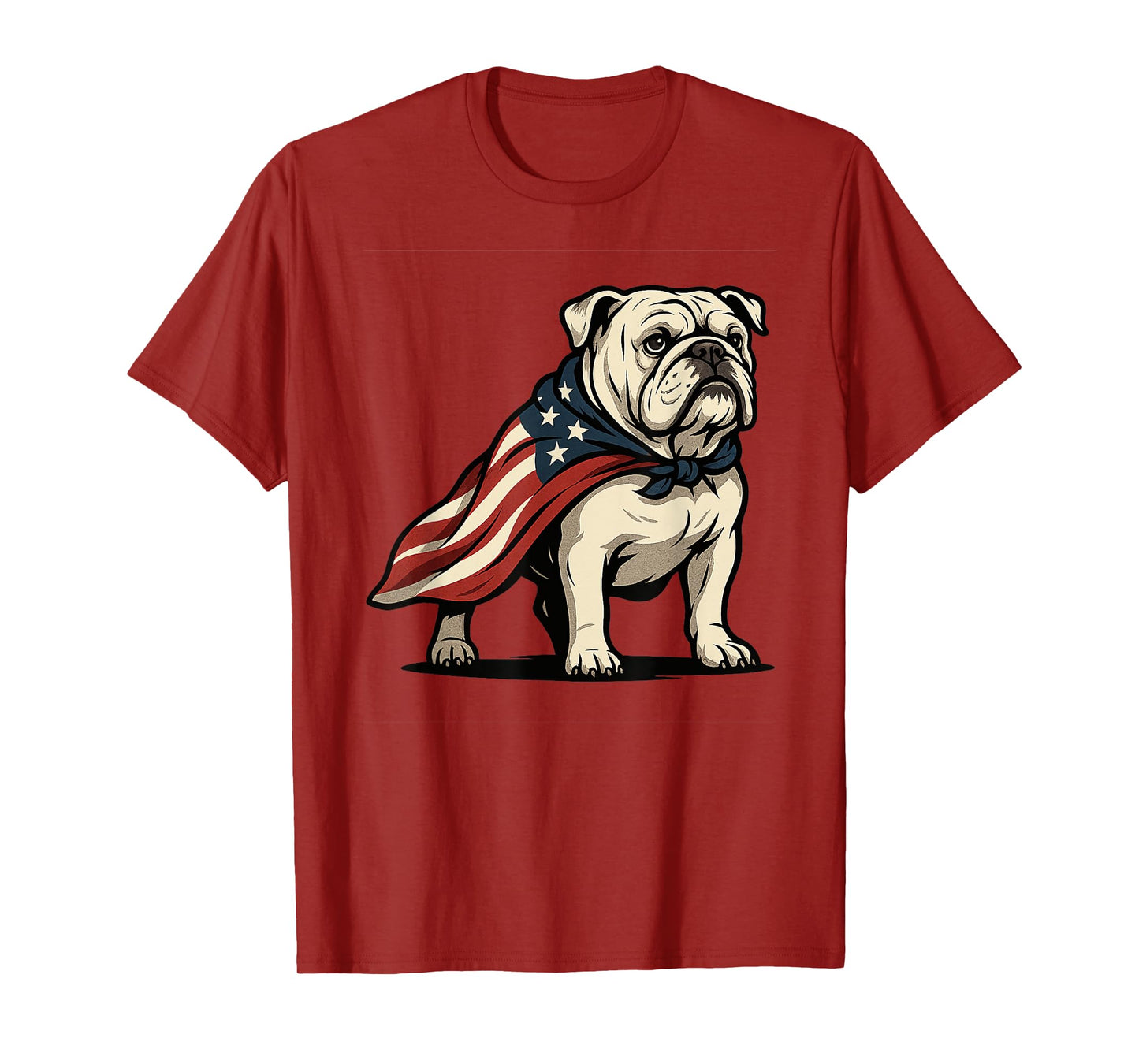 Patriotic Bulldog 4th of July Funny Dog Lover American Flag Men Women Kids T-Shirt