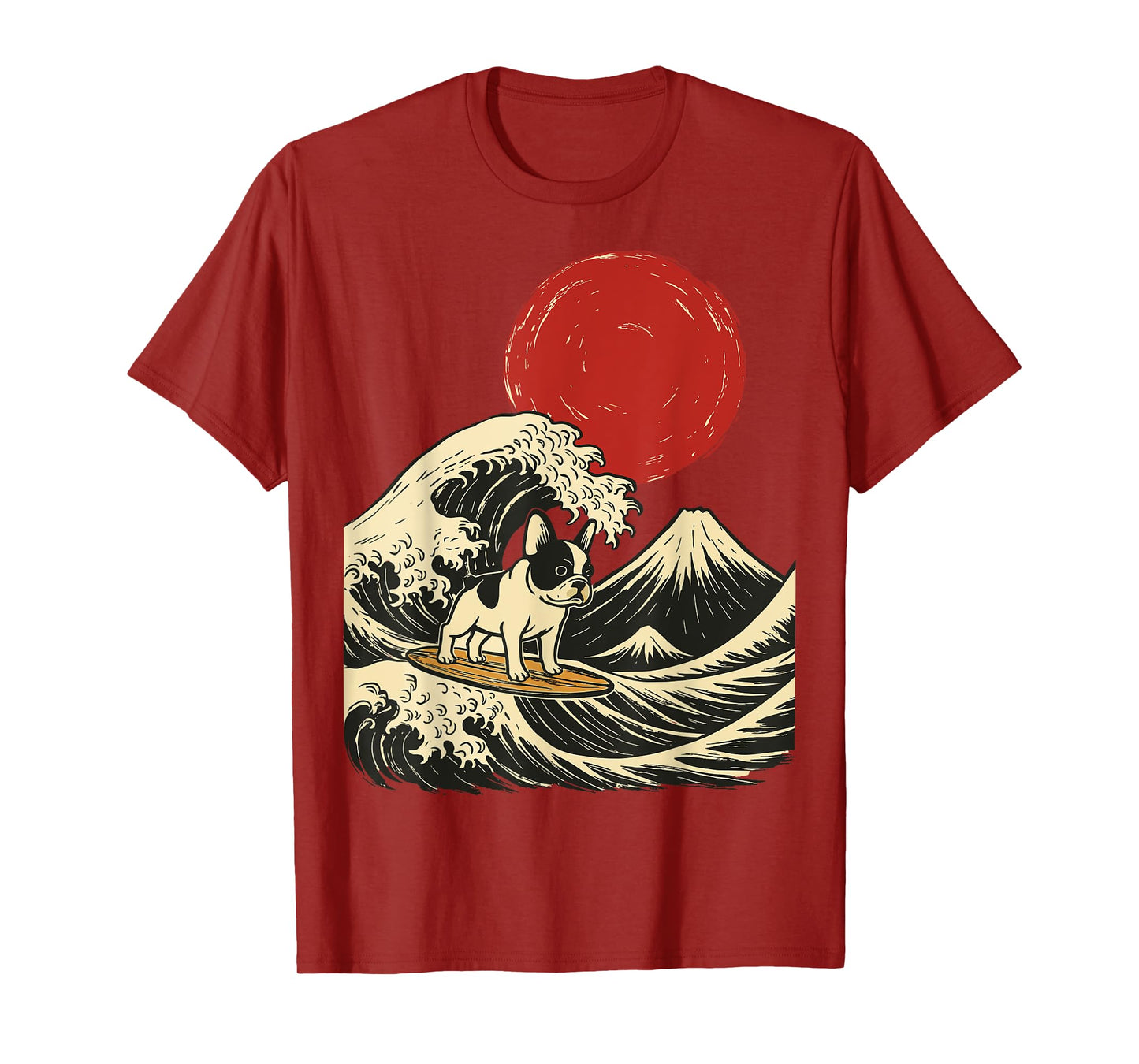 French Bulldog Surfing Japanese T-Shirt