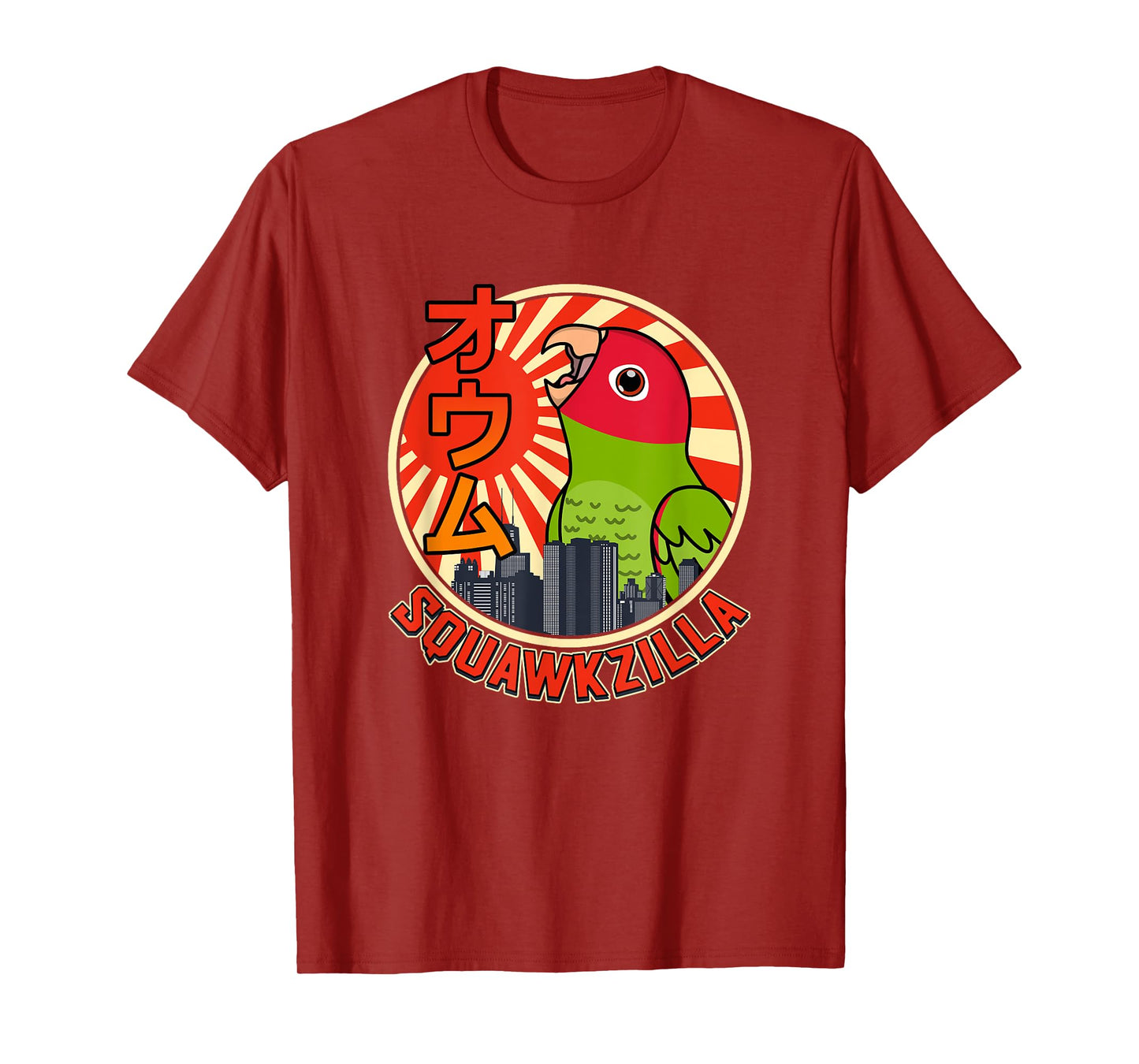Squawkzilla Parrot I Screaming Cherry-headed Conure T-Shirt