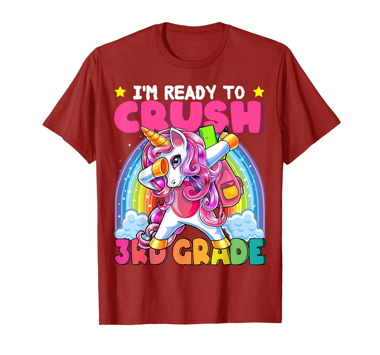 Crush 3rd Grade Dabbing Unicorn Back to School Girls Gift T-Shirt