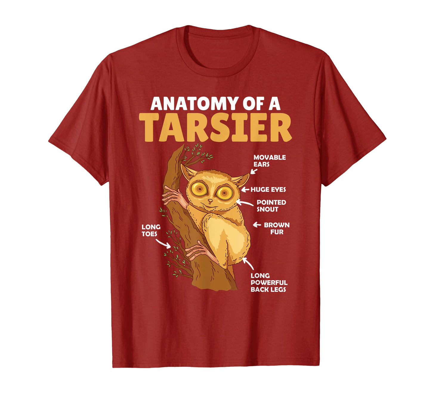 Cute Tarsier Anatomy Of A Tarsier Explanation T-Shirt