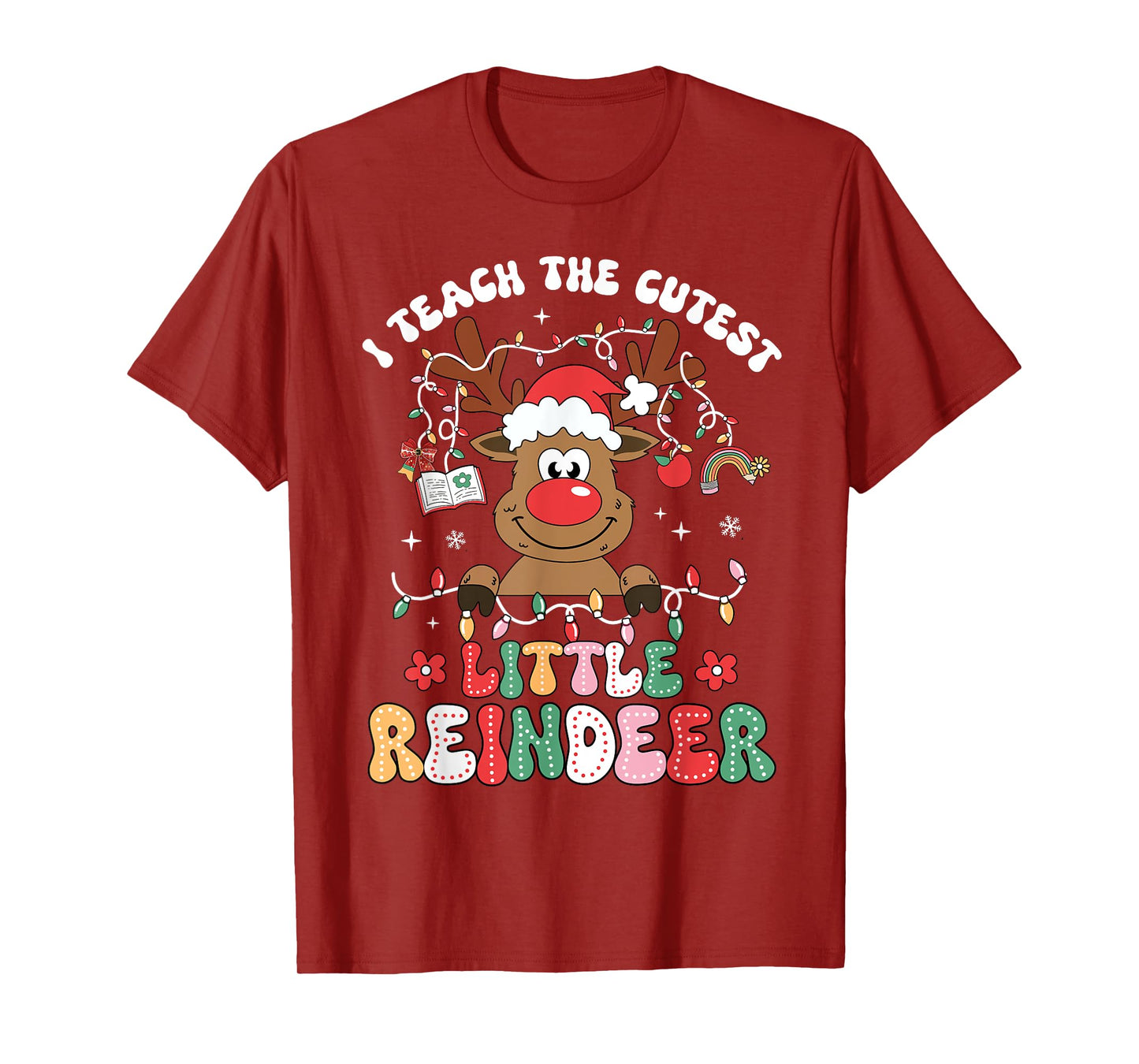 Christmas Teacher I Teach The Cutest Little Reindeer Kid Boy T-Shirt