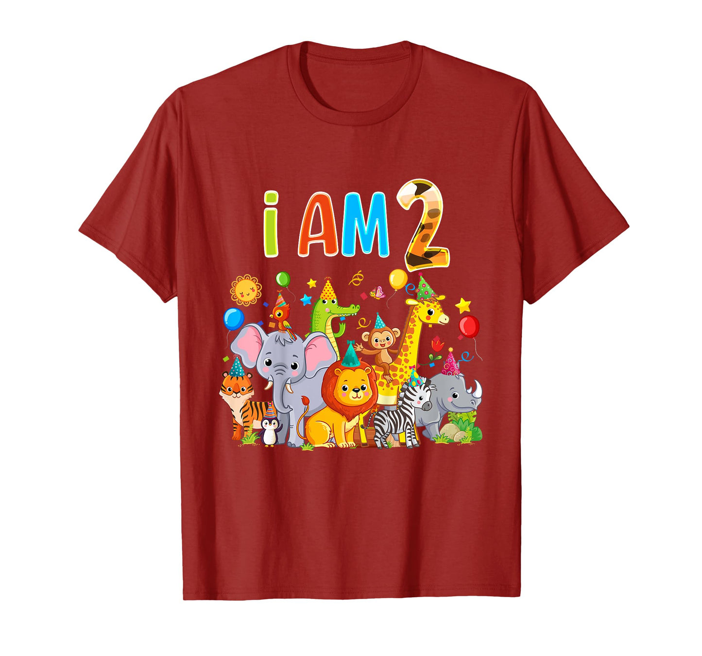 2 Year Old Zoo Animal Birthday Safari Jungle Animal 1th Kids T-Shirt