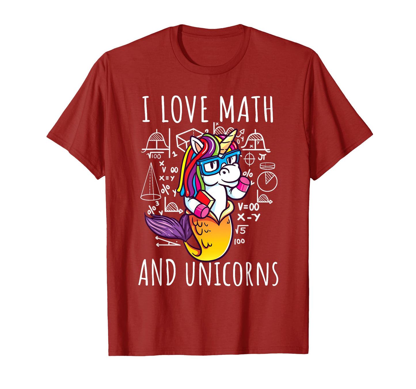 I Love Math Unicorns Shirt Mermicorn Mathematic Teacher Gift T-Shirt