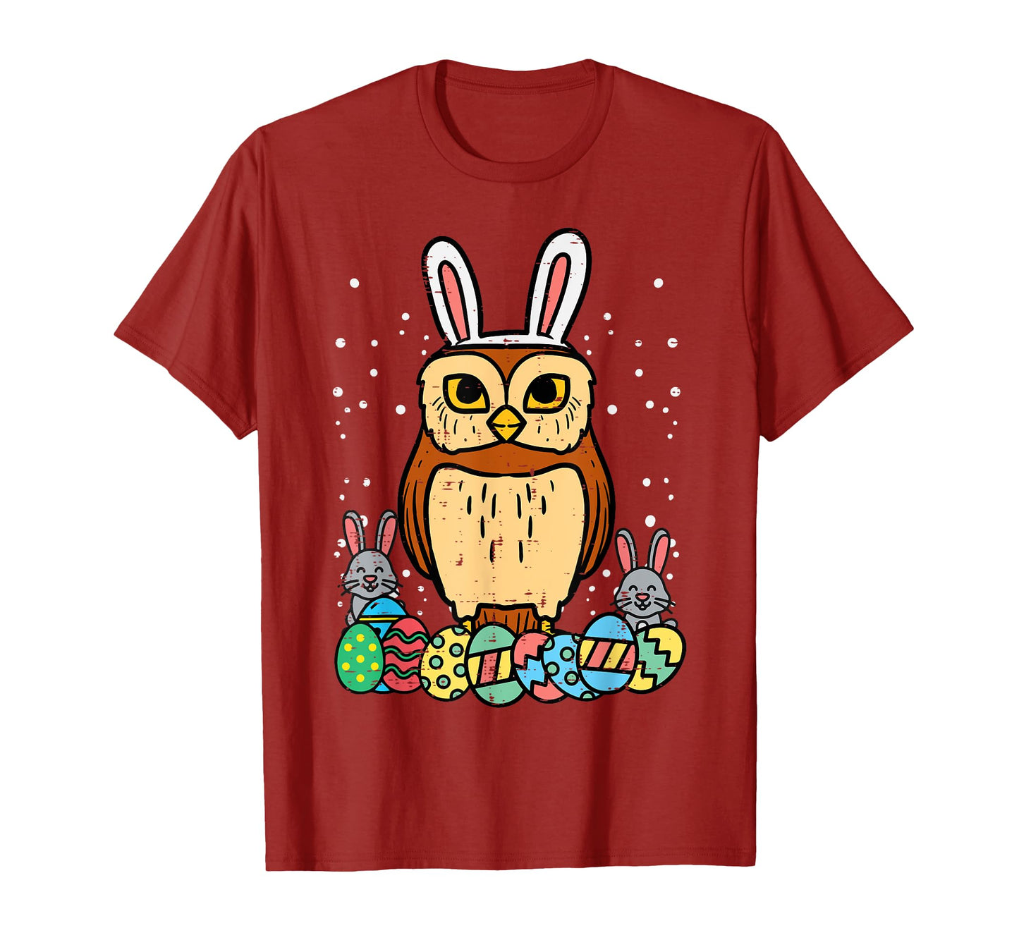Easter Owl Eggs Bunnies Cute Animal Bird Men Women Kids T-Shirt