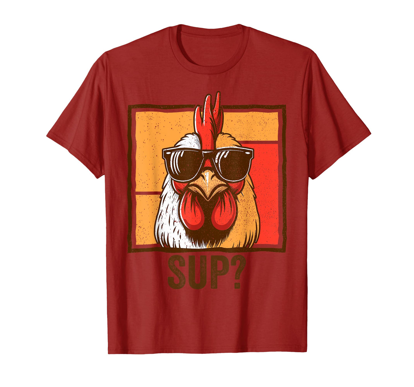 Cool Chicken Wearing Sunglasses Funny Farmer Men Women T-Shirt