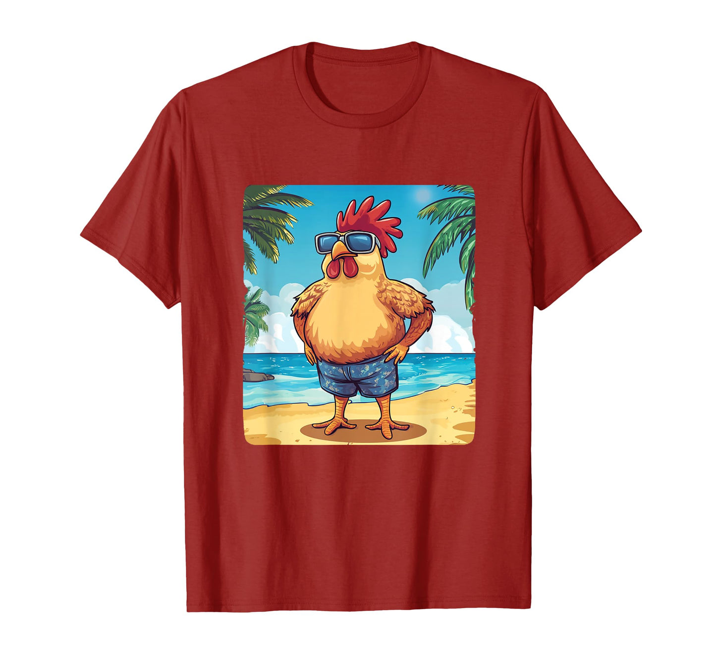 Cool Rooster in Swimsuit and Sunglasses Costume T-Shirt