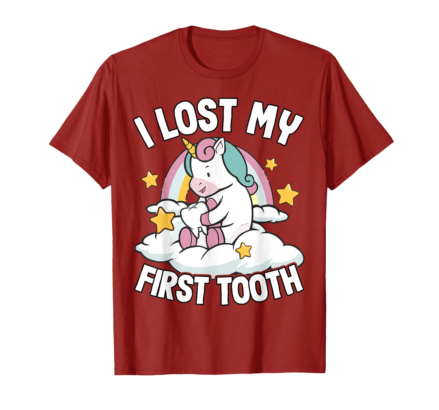 I Lost My First Tooth Girl Tooth Fairy Teeth Out Unicorn T-Shirt