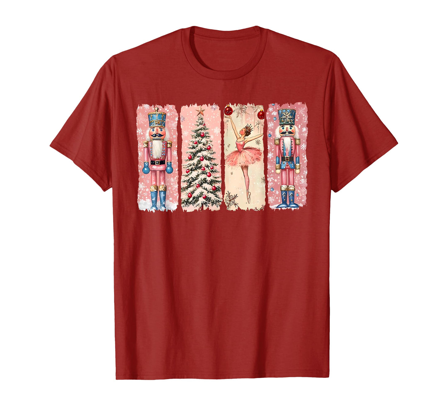 Retro Nutcracker Ballet Pink Christmas Xmas Vibes Women Kids T-Shirt