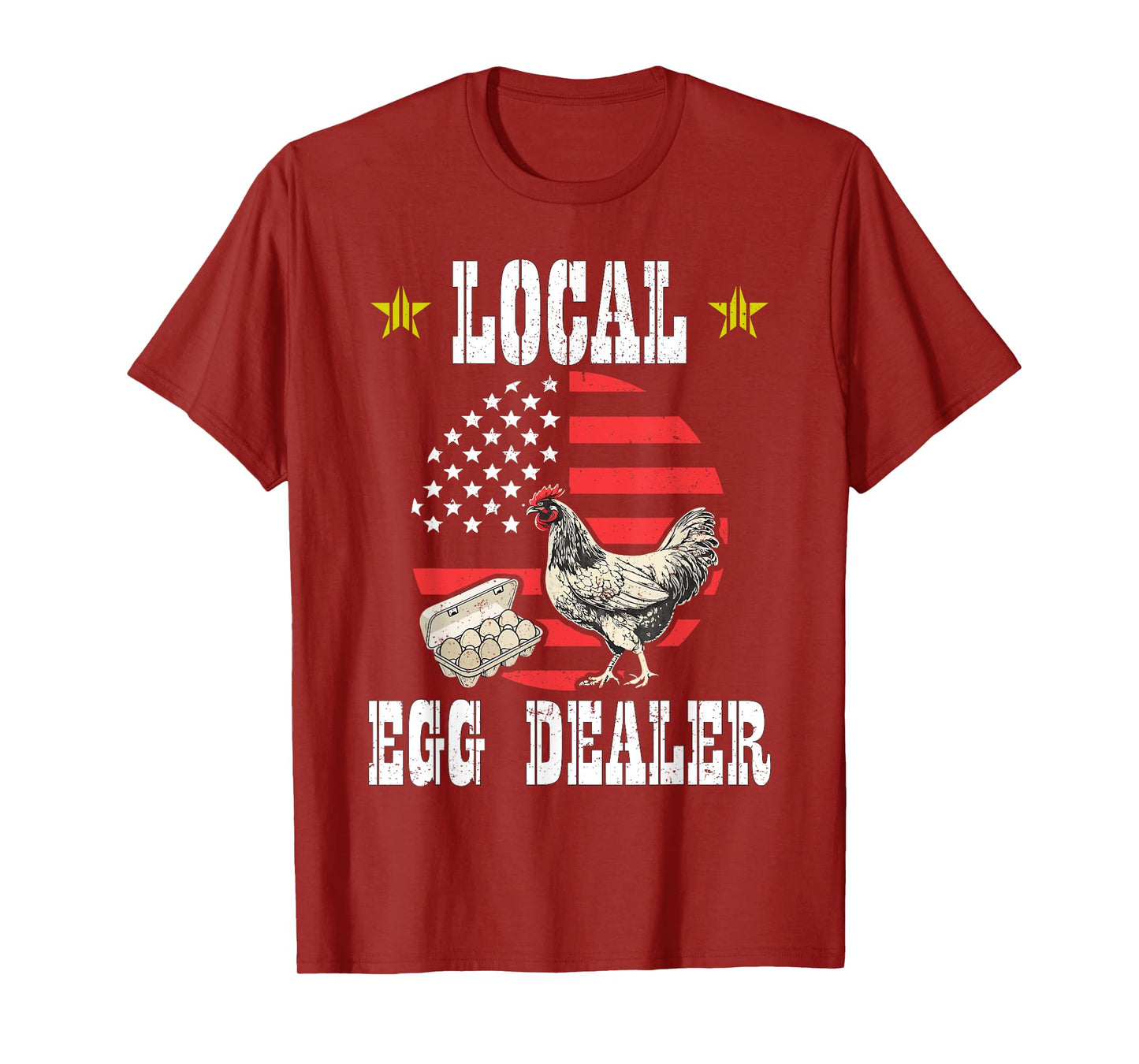 Local Egg Dealer Funny Chicken Lover With American Flag T-Shirt