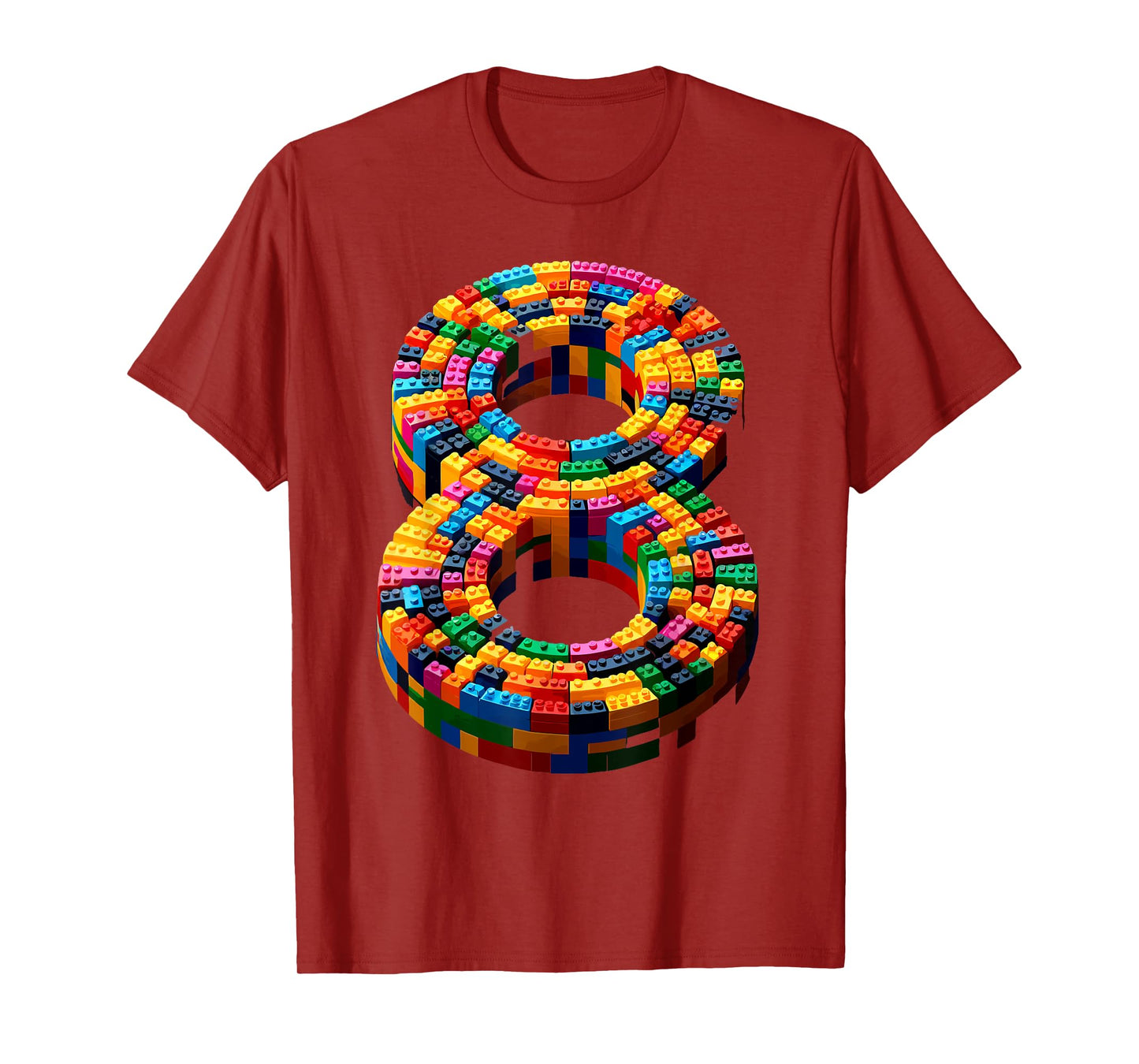 8 Year Old Blocks Building Master Builder 8th Birthday Boy T-Shirt