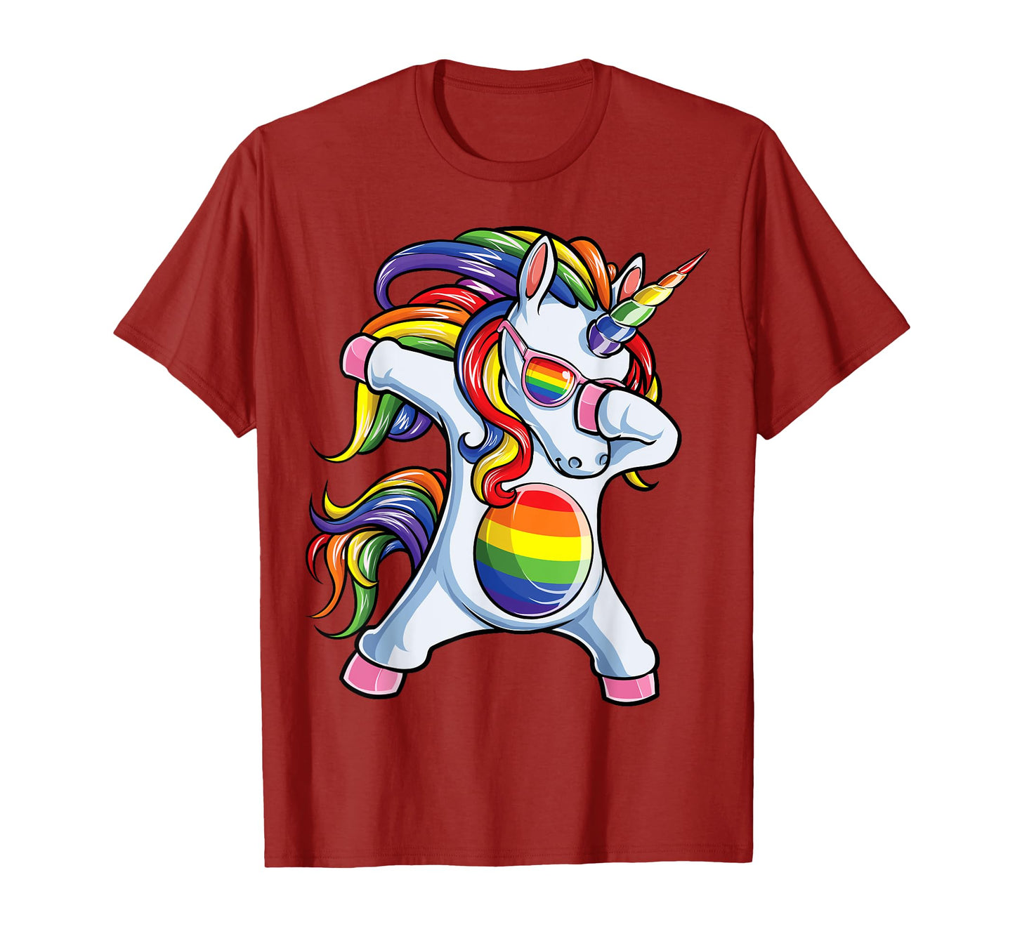 Dubbing Unicorn Gay Pride LGBT T-Shirt Lesbian Rainbow Flag T-Shirt