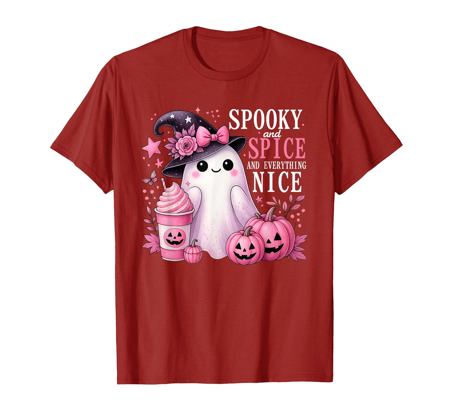 Spooky and Spice and Everything Nice Halloween Pink T-Shirt