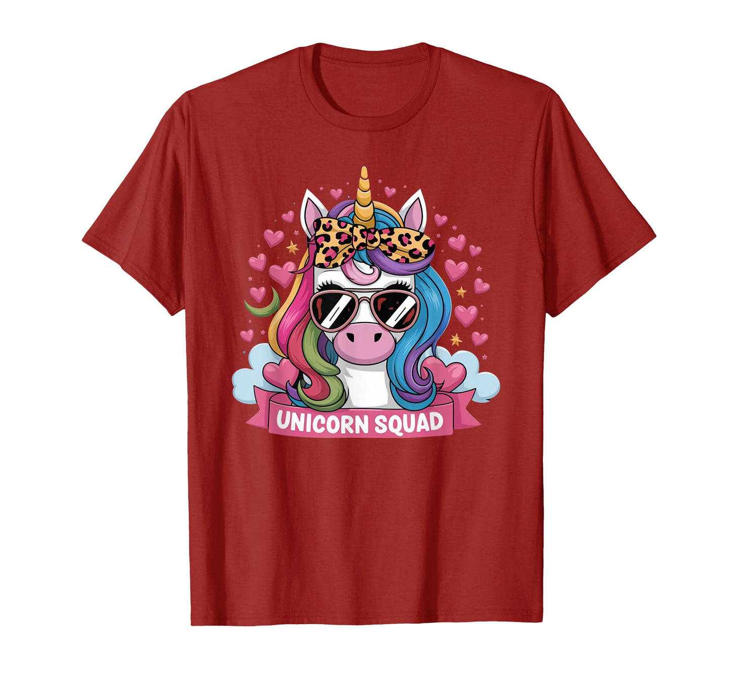Unicorn Squad - Graceful Unicorn with leopard Bandana Cute T-Shirt