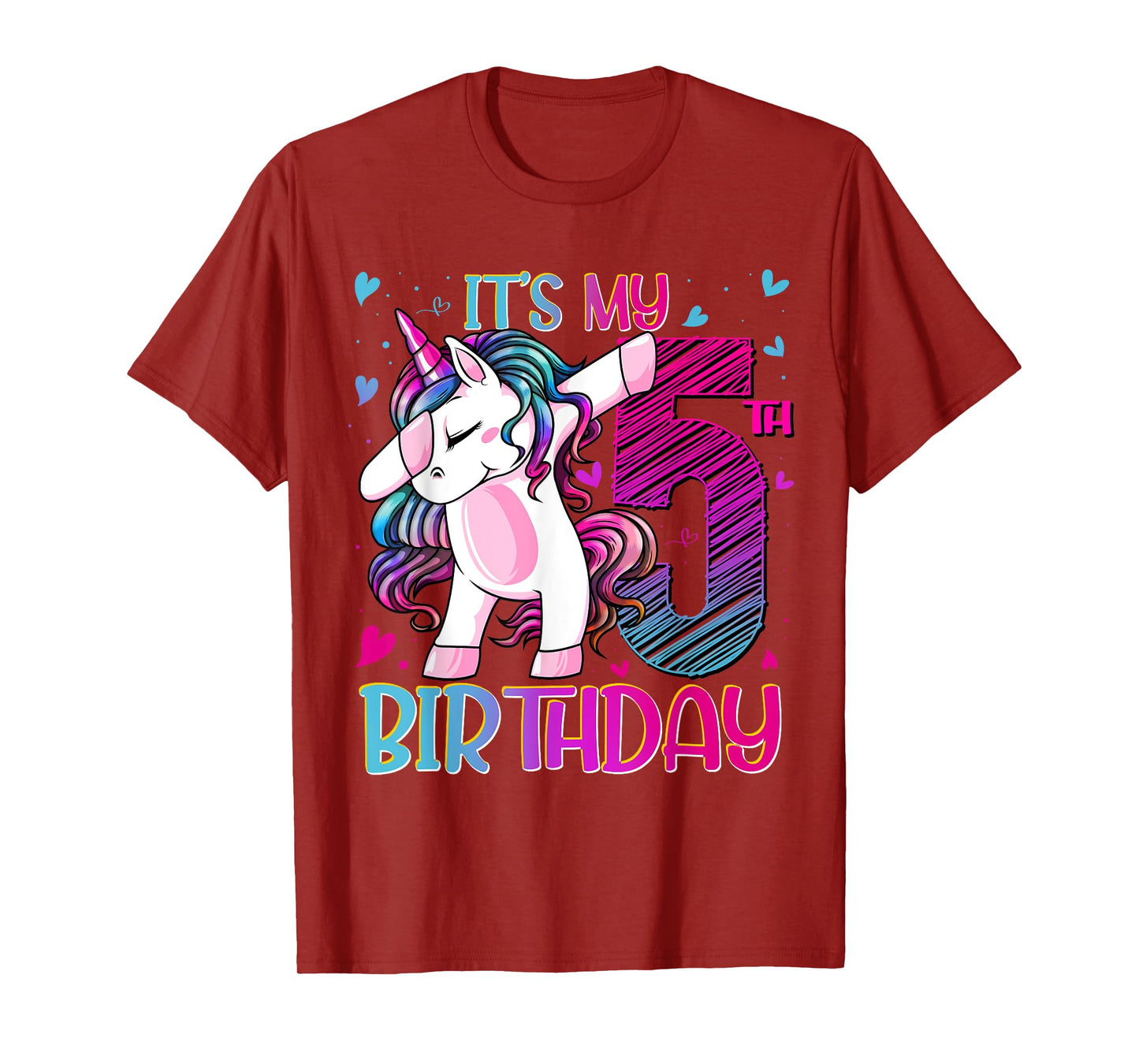 5 Year Old Unicorn Dabbing 5th Birthday Girl Unicorn Party T-Shirt