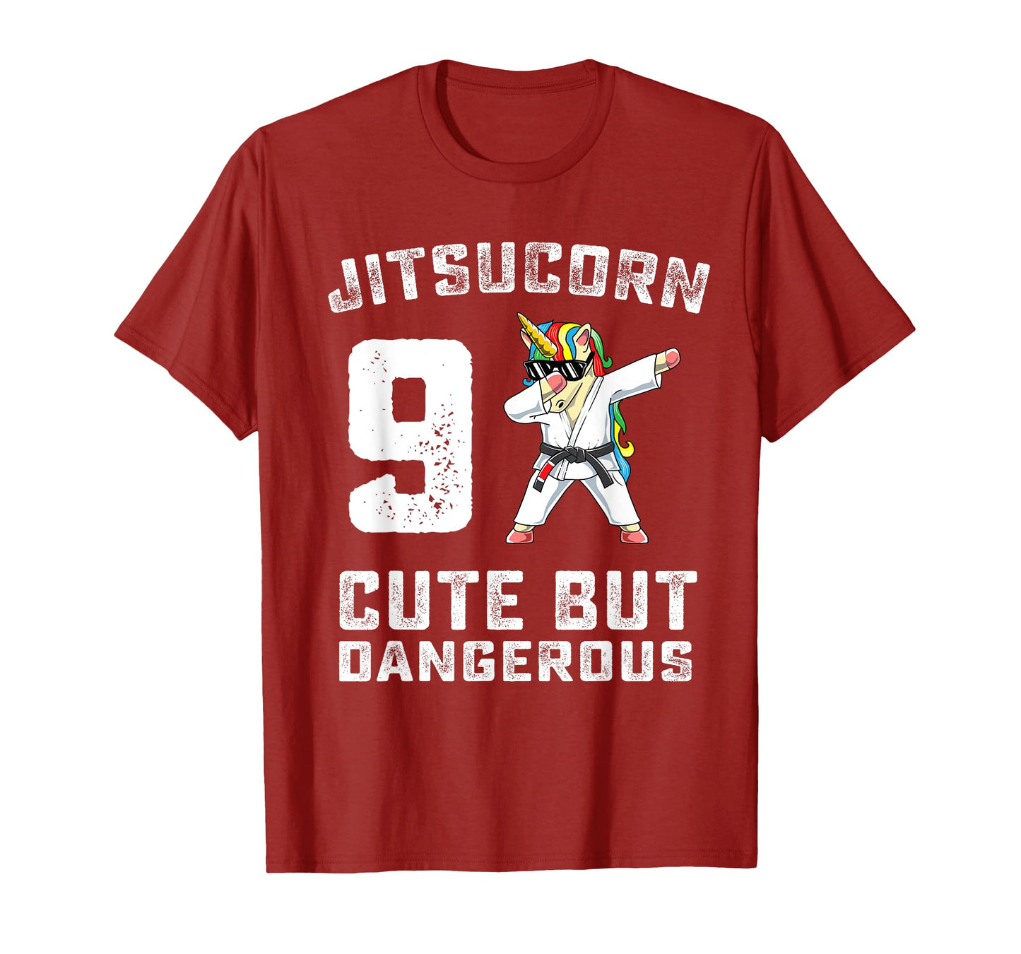 9 Year Old Jiu Jitsu Birthday Gift BJJ Dabbing Unicorn Girl T-Shirt