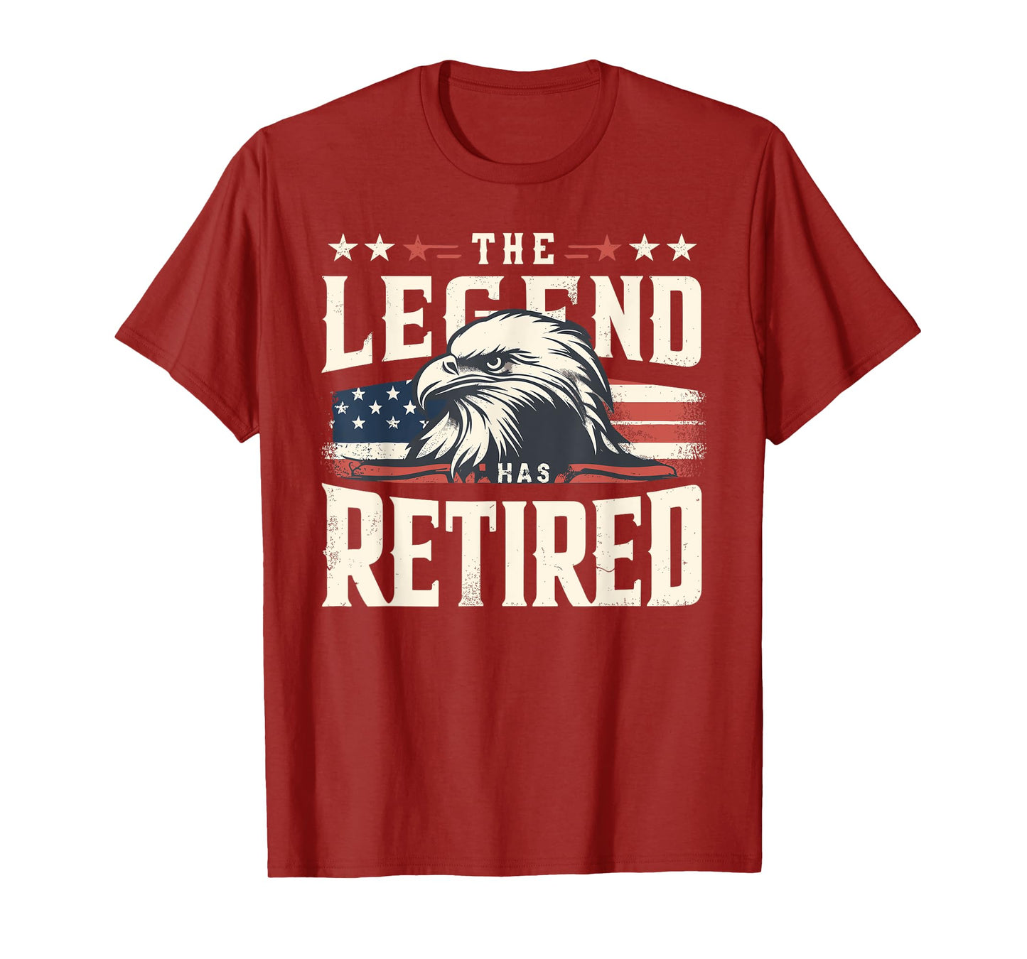 The Legend Has Retired American Flag Eagle Retirement Memory T-Shirt