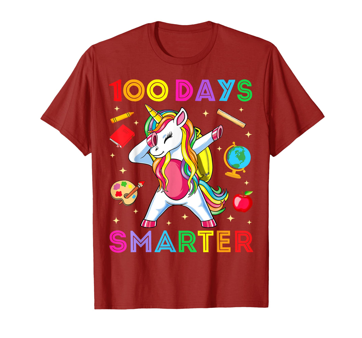 100 Days Smarter Kids Girls Unicorn 100th Day of School Gift T-Shirt