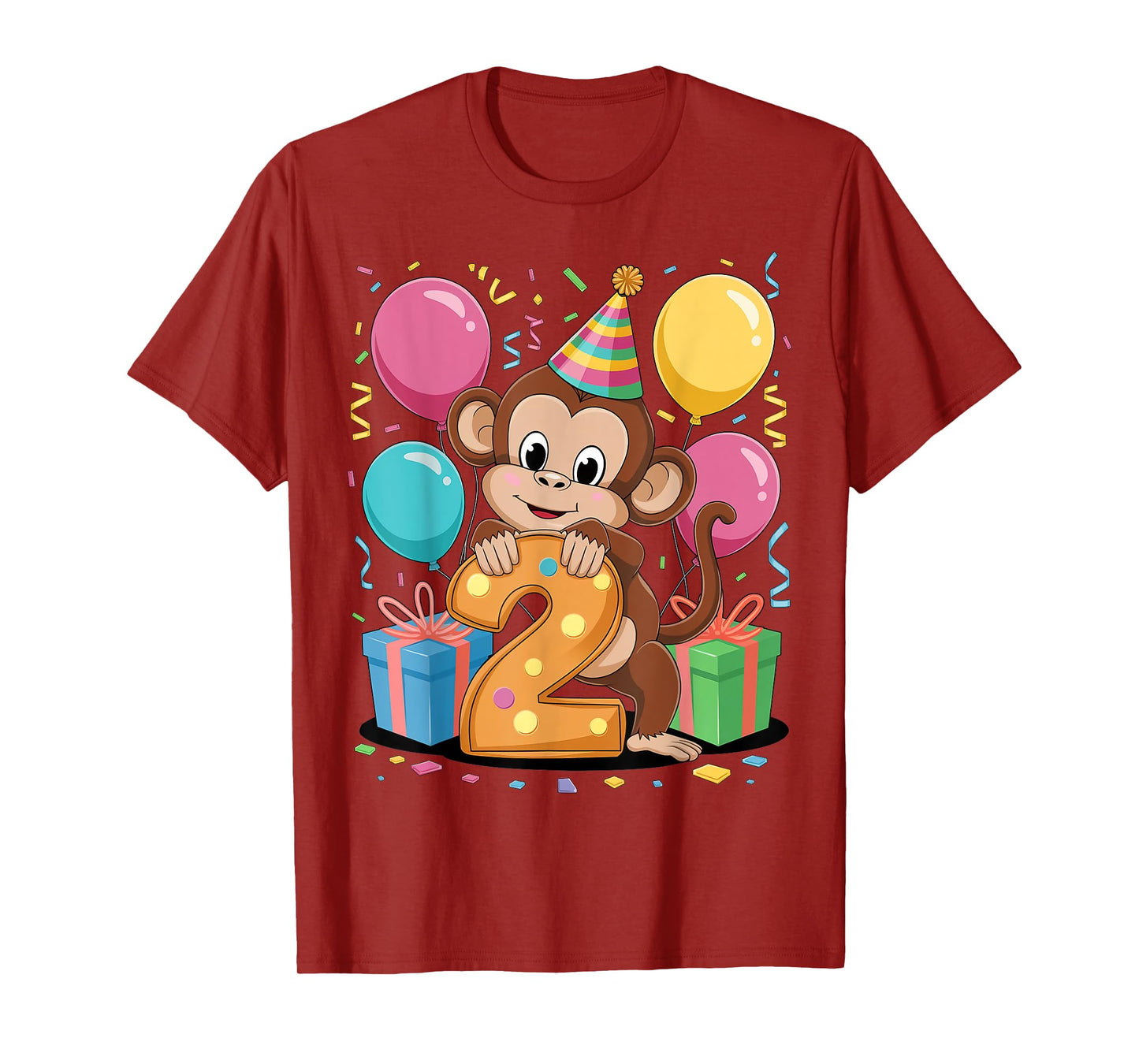 Monkey 2nd birthday boy girl 2 years old second two Monkey T-Shirt