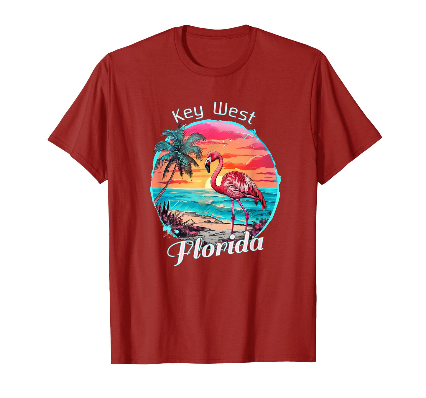 Key West Florida Beach Flamingo Tropical Souvenir T-Shirt