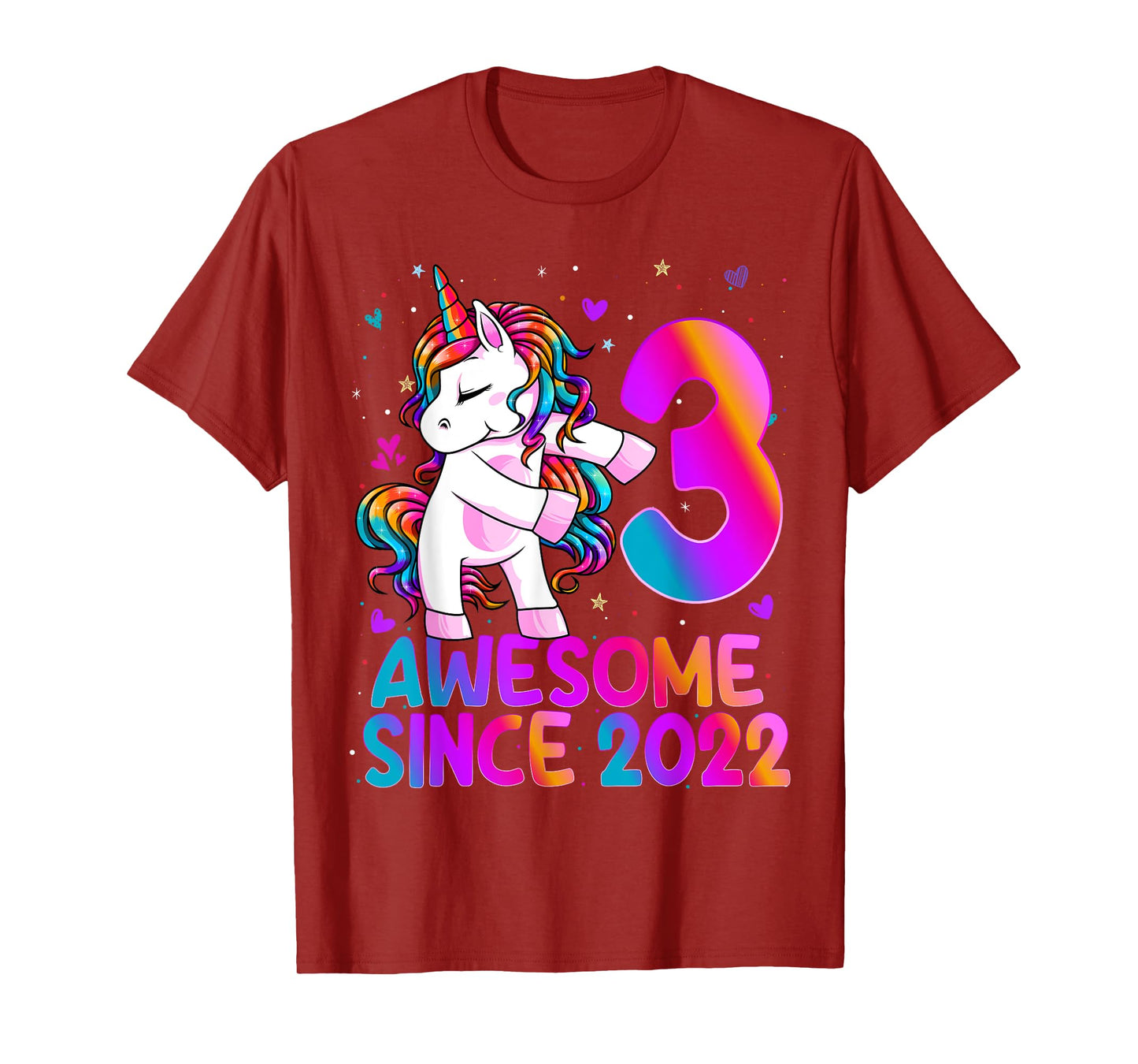 Flossing Unicorn 3 Year Old 3rd Birthday Girl Unicorn Party T-Shirt