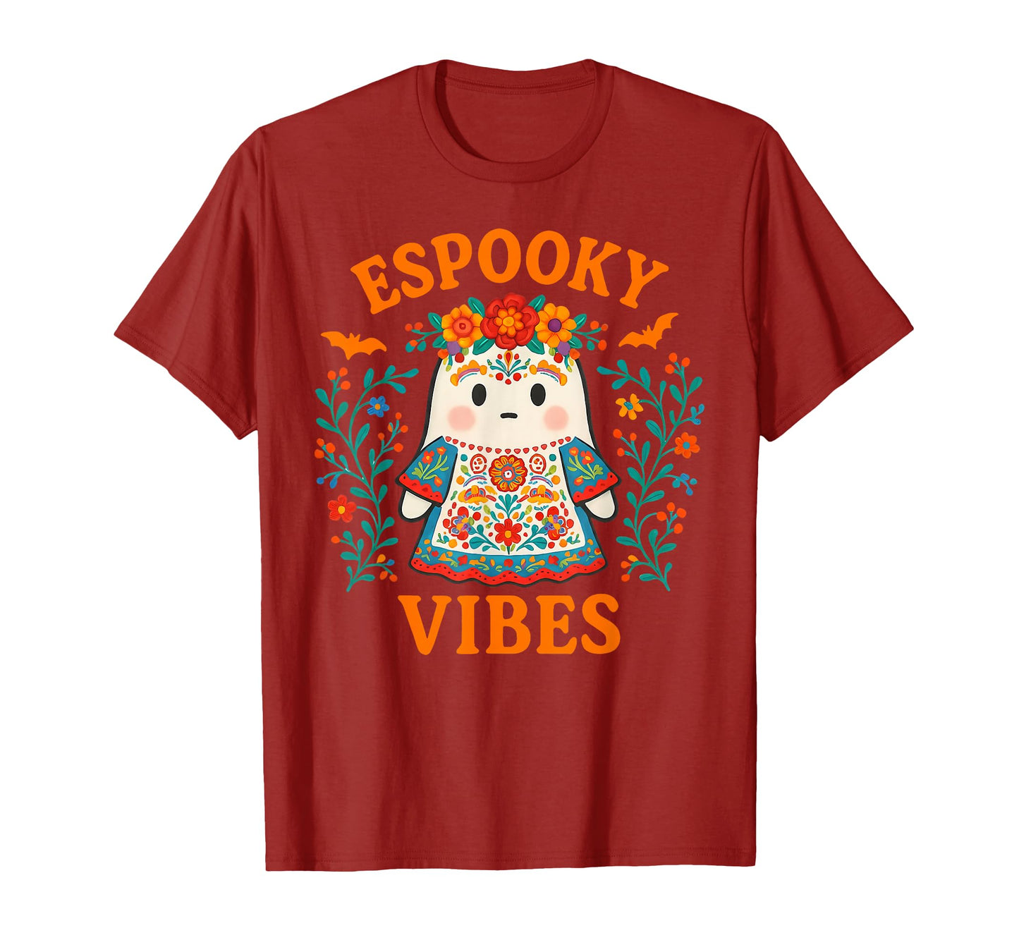 Espooky Vibes Maestra Halloween Spanish Mexican Boho Ghost T-Shirt