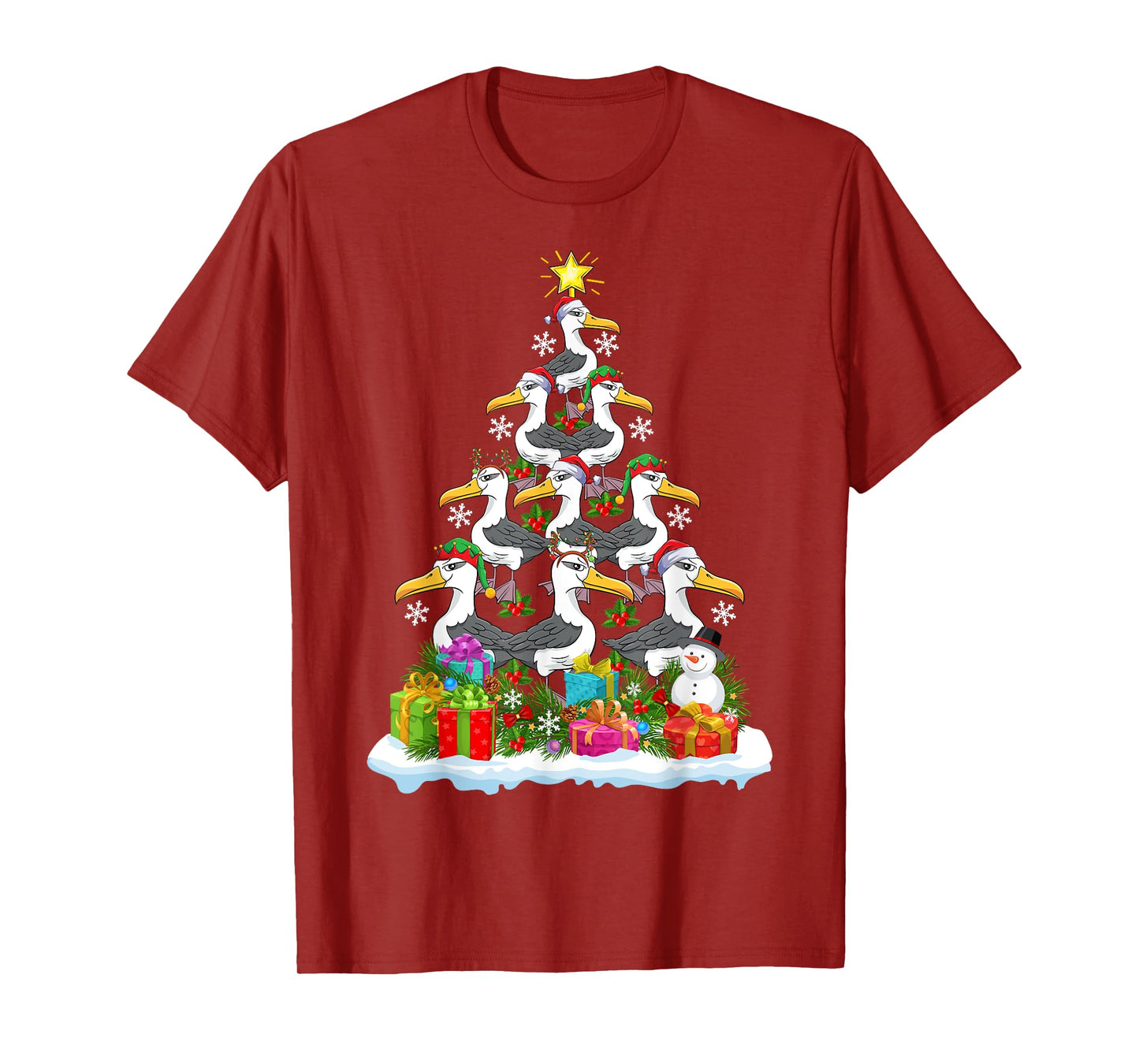 Albatross Bird Xmas Tree Lighting Santa Albatross Christmas T-Shirt