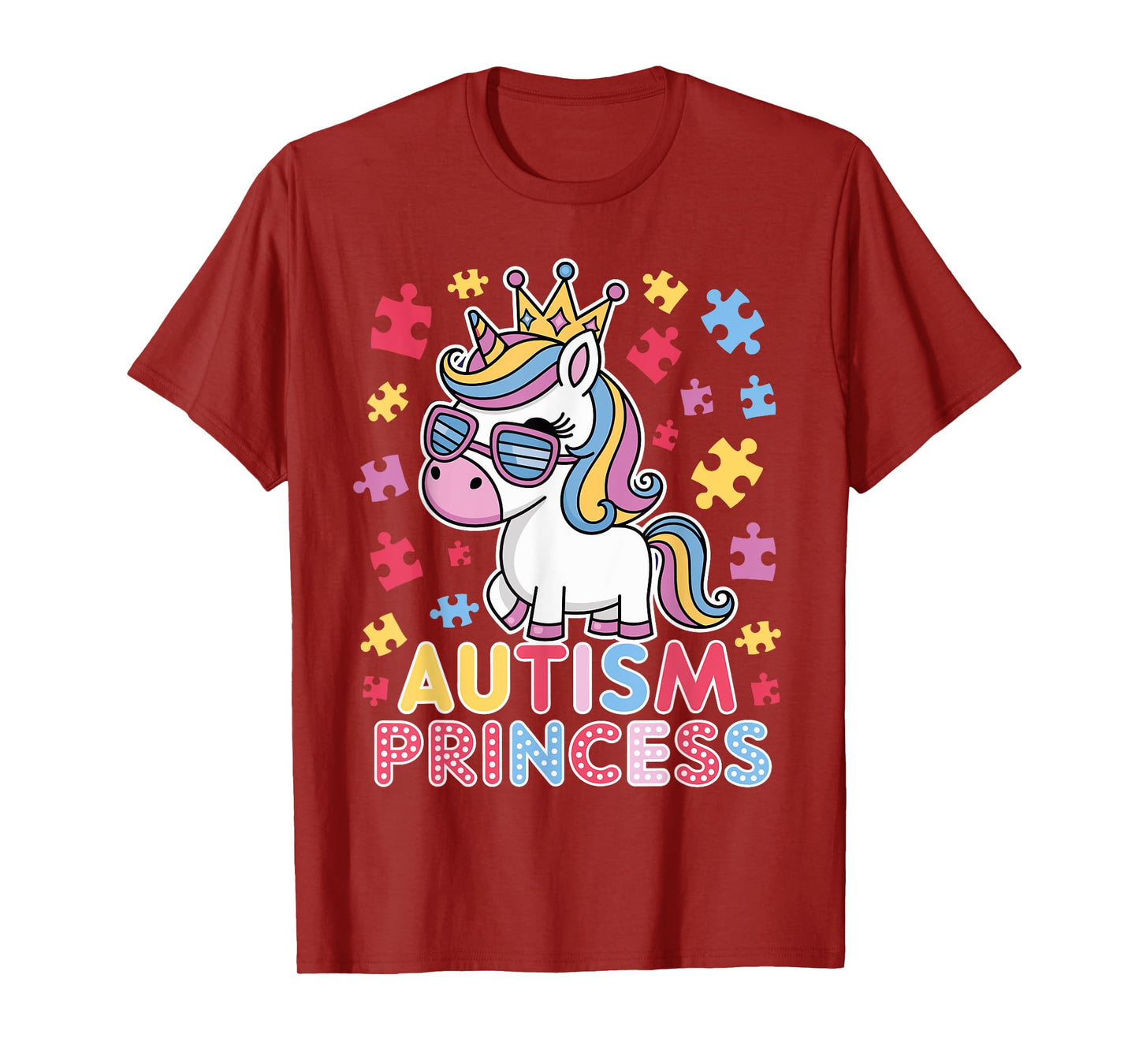 Cute Autism Princess Unicorn Girls Daughter Autism Awareness T-Shirt