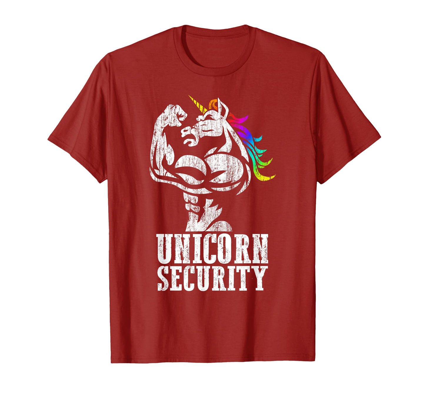 Unicorn Security Rainbow Muscle Manly Funny Christmas Gift T-Shirt