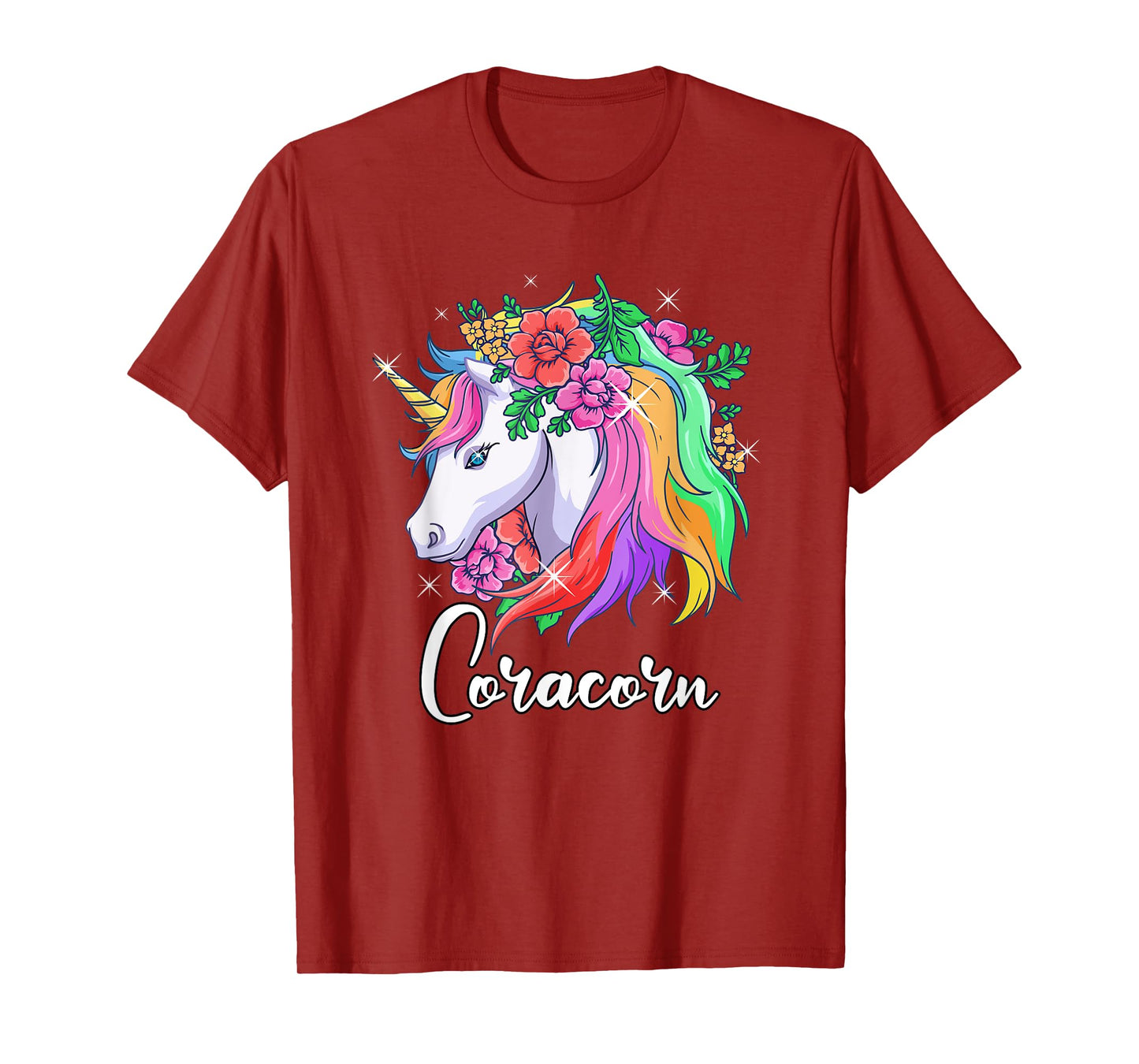 Cute Coracorn Personalized Name Unicorn Cora T-Shirt
