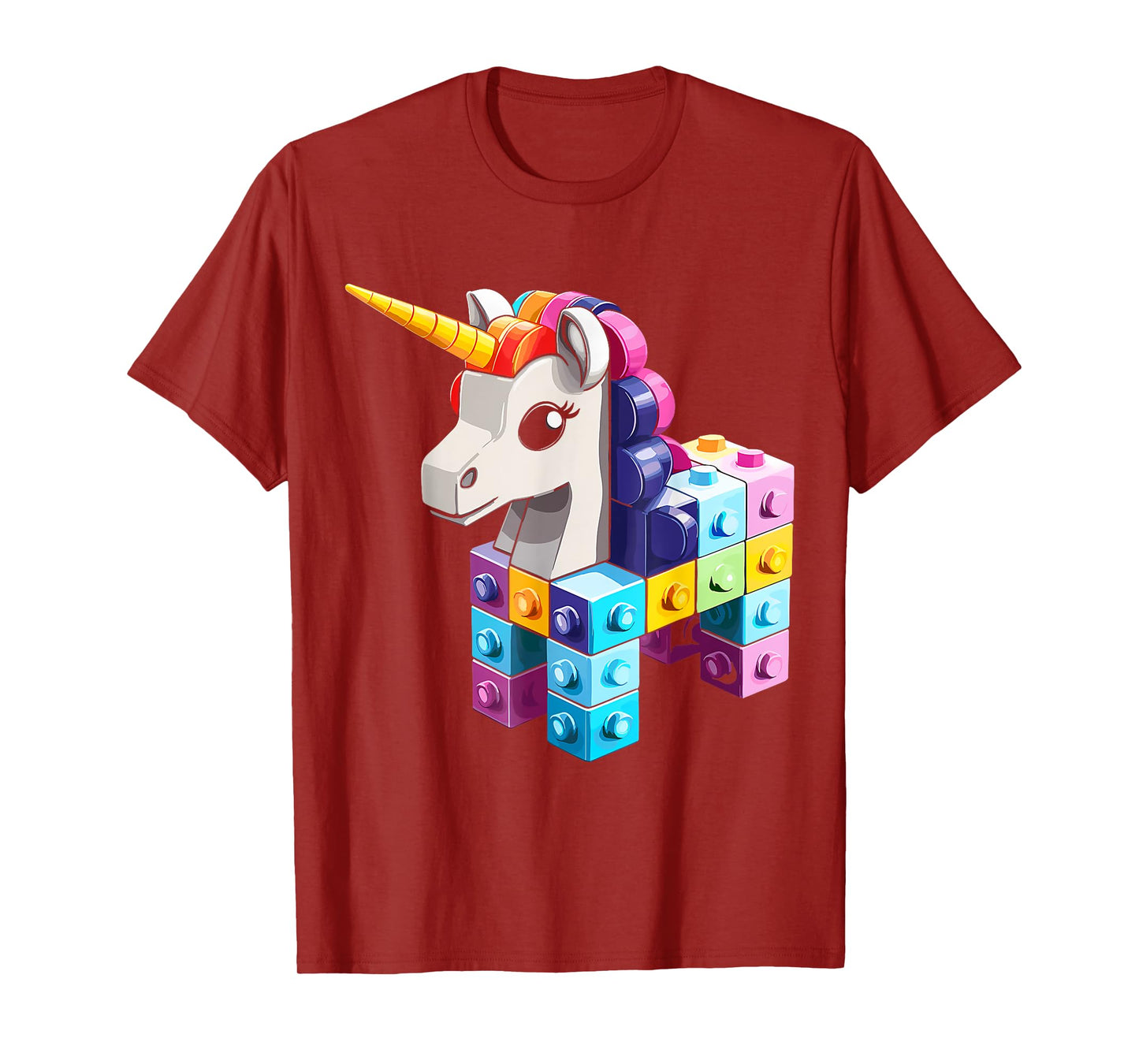 Master Builder Bricks Blocks Play Toys Unicorn Youth Kids T-Shirt