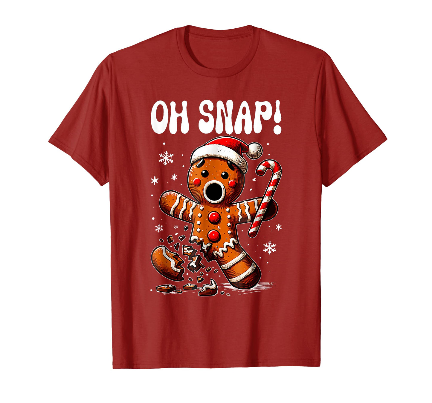 Funny Christmas Gingerbread Man Oh Snap Outfit Pajama T-Shirt