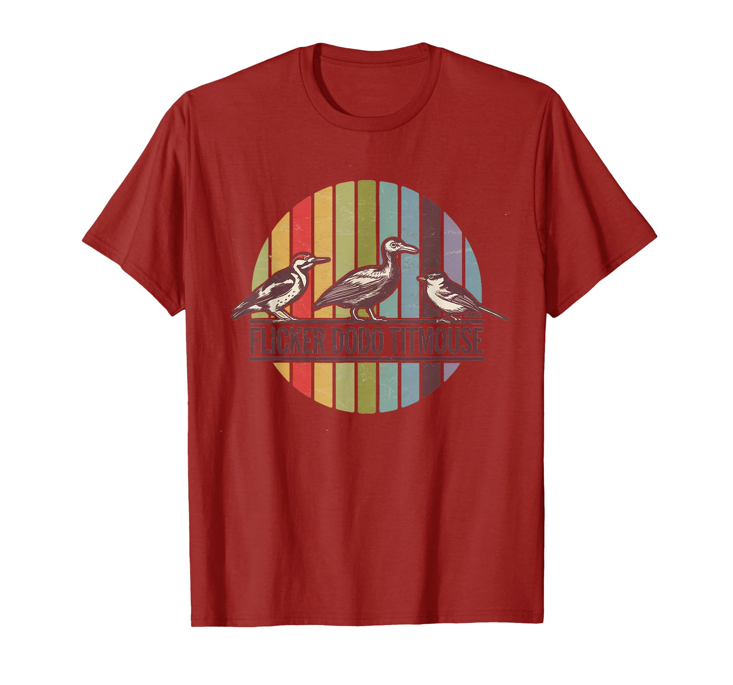 Flicker Dodo Titmouse Retro Birdwatching T-Shirt