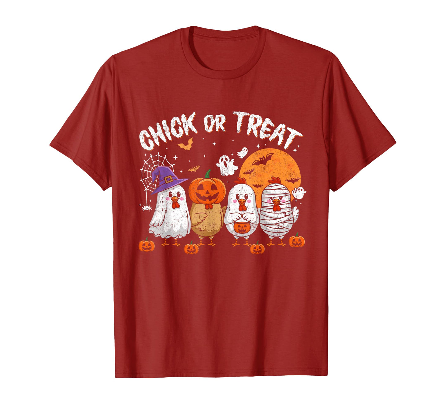 Funny Chick Or Treat Halloween Witch Spooky Chicken T-Shirt