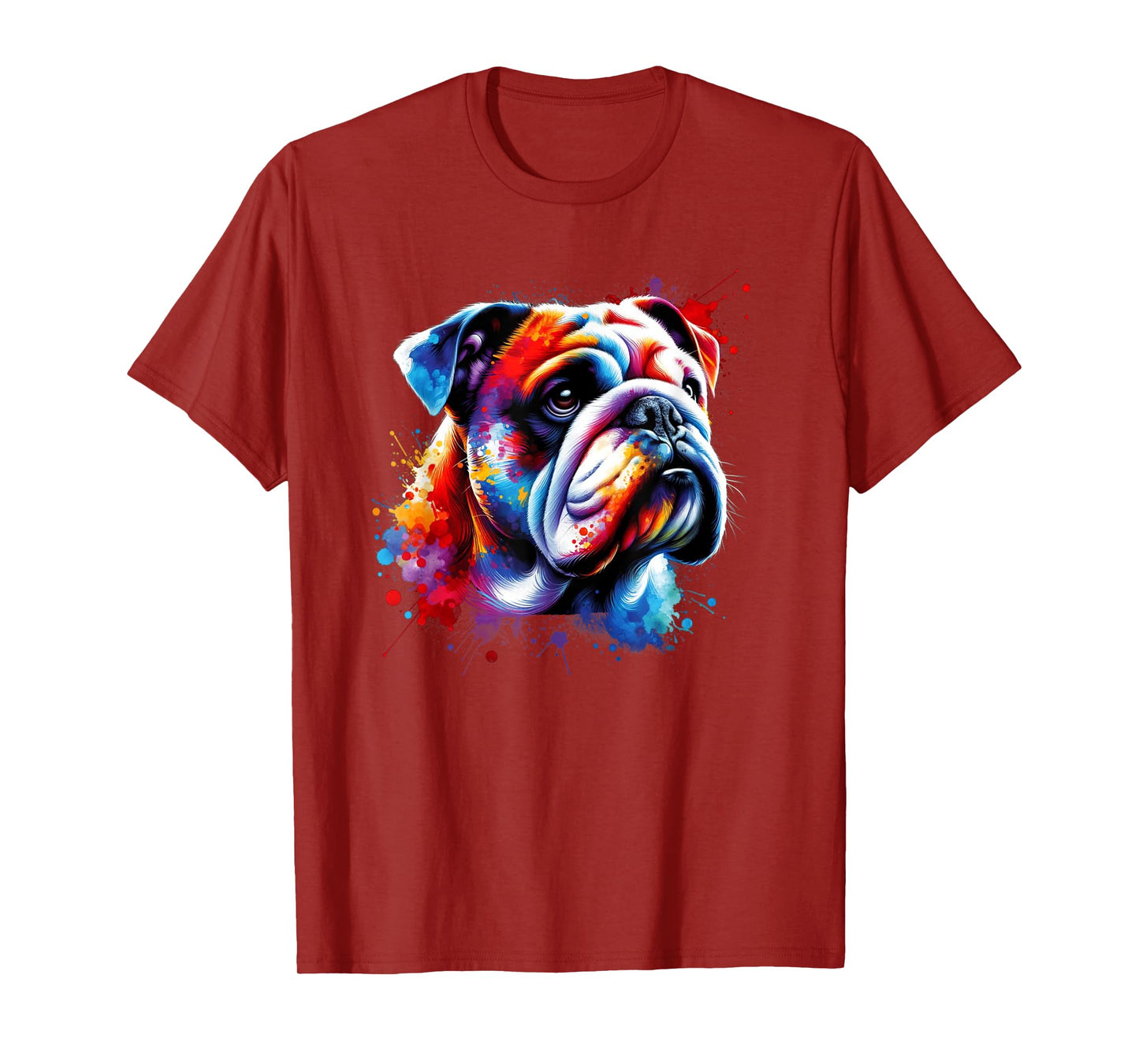 Colorful Splash Art Bulldog English Bulldogs T-Shirt