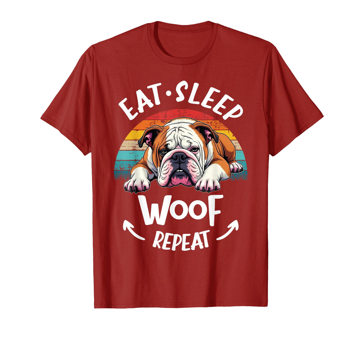 English Bulldog British Bulldog Eat Sleep Repeat T-Shirt for Men Women