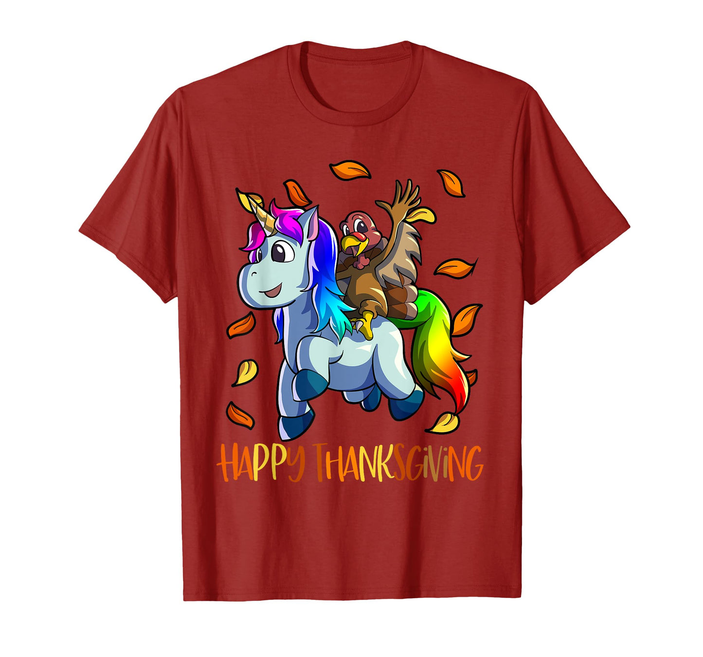 Unicorn Thanksgiving Shirt Girls Kids Unicorn Turkey T-Shirt