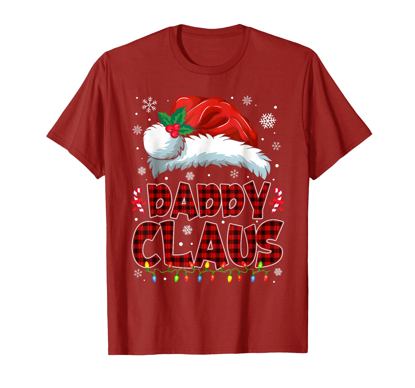Daddy Claus Christmas Lights Pajama Family Group Matching T-Shirt