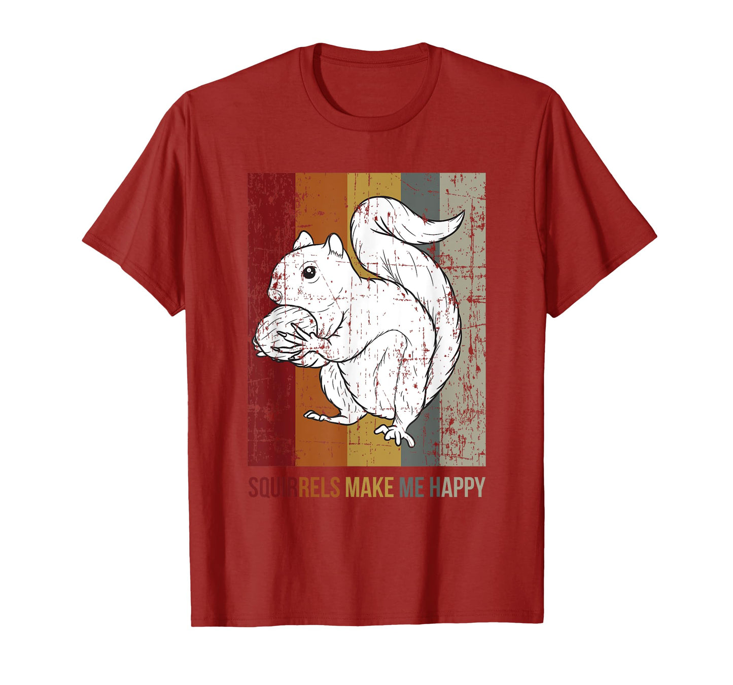 Squirrels Make Me Happy Funny Animal Lover Vintage Gift T-Shirt