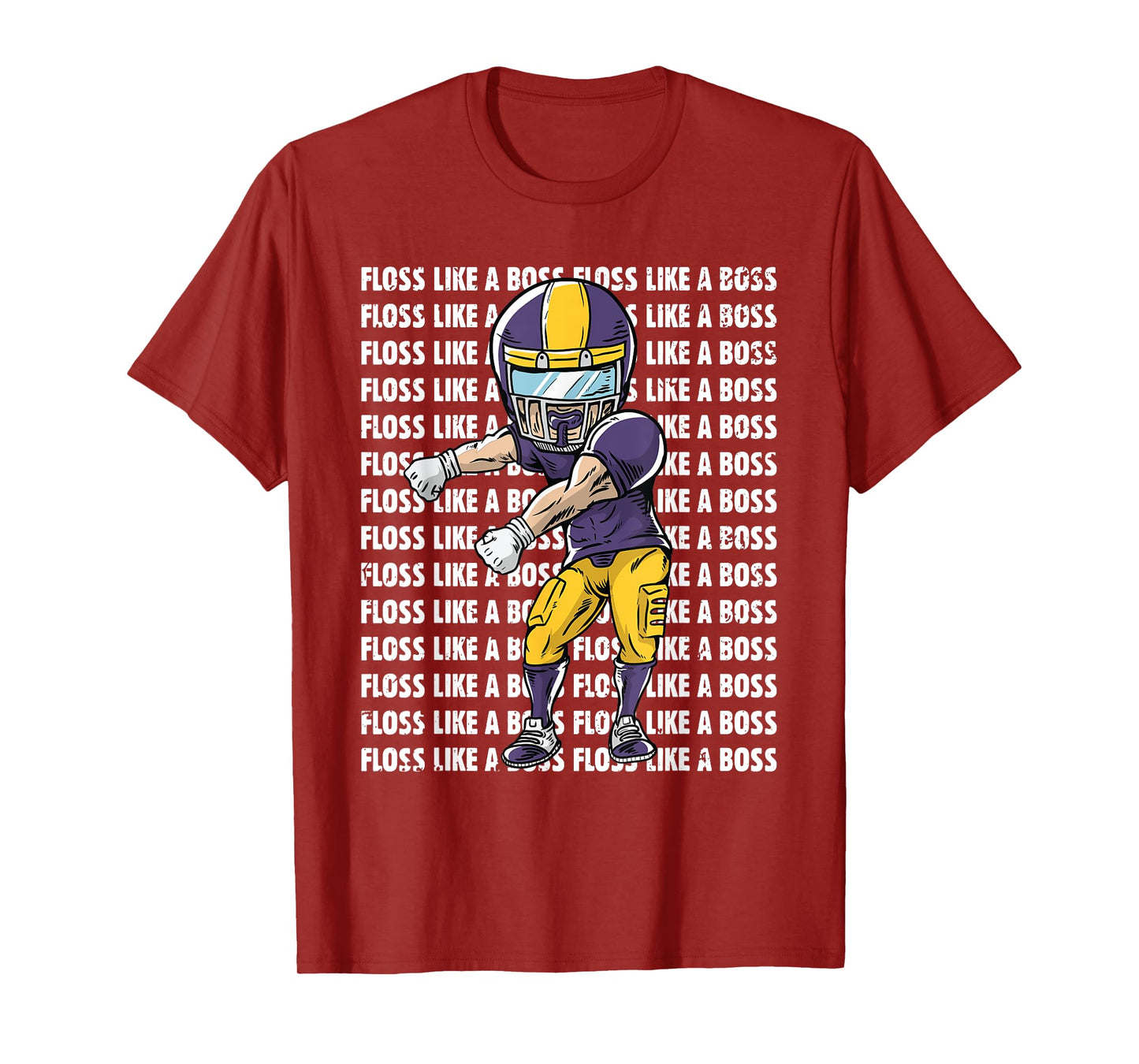 Floss Like A Boss Youth Shirt - Gold Purple Football TShirt T-Shirt