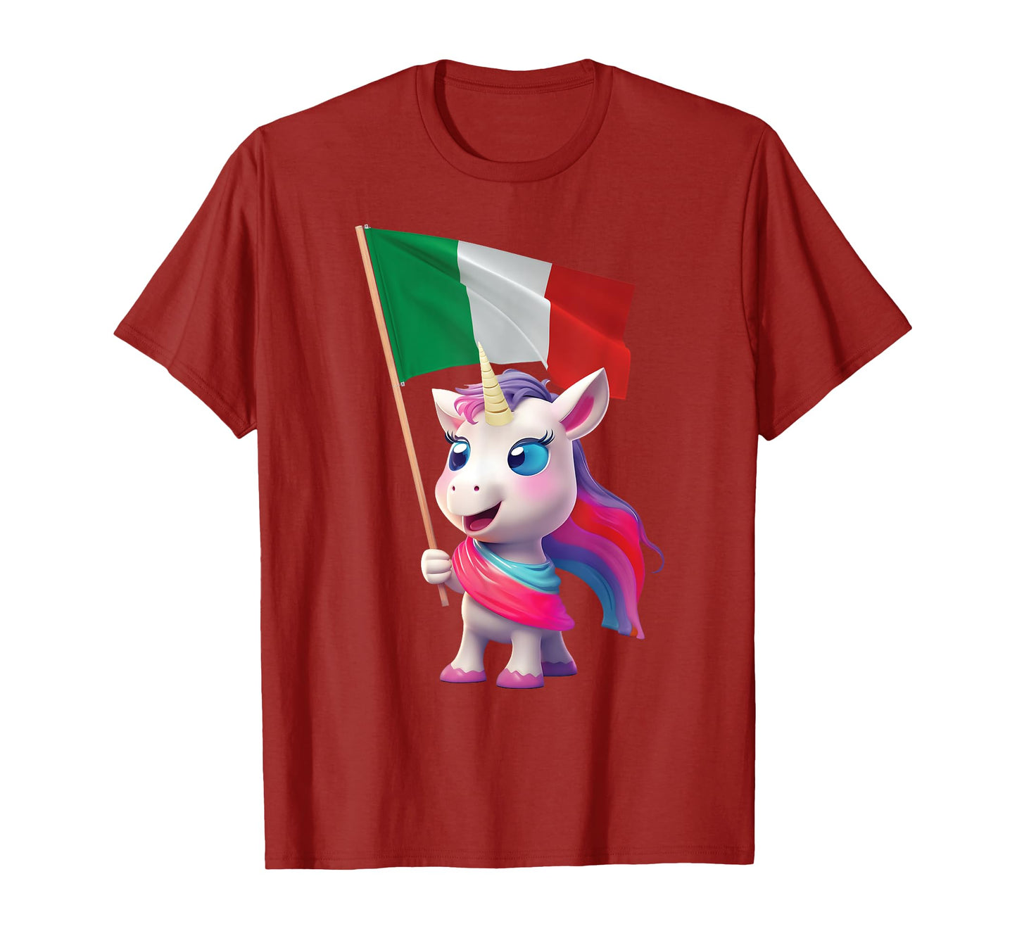 Italy Flag Unicorn Italian Italia Rome Pizza Kids Adorable T-Shirt