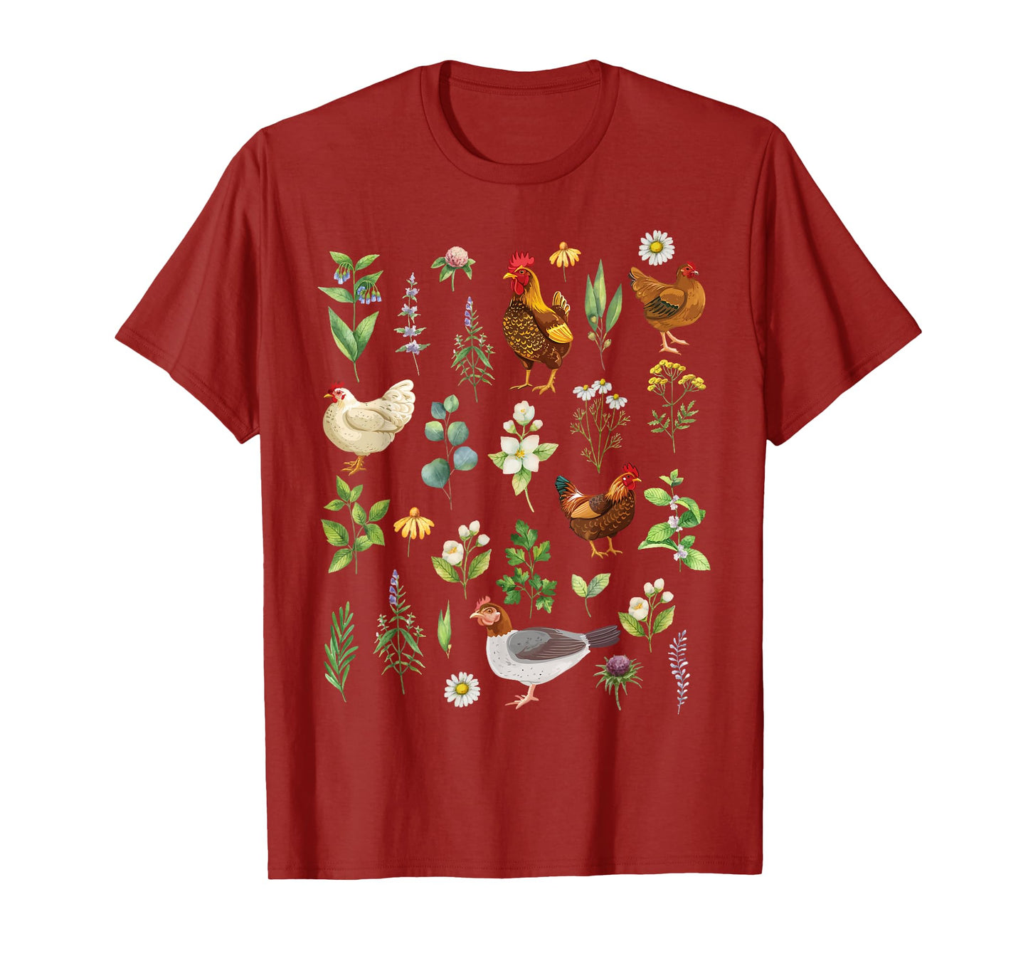 Wildflower Chicken Garden Farm Animal Lover Floral Farmer T-Shirt