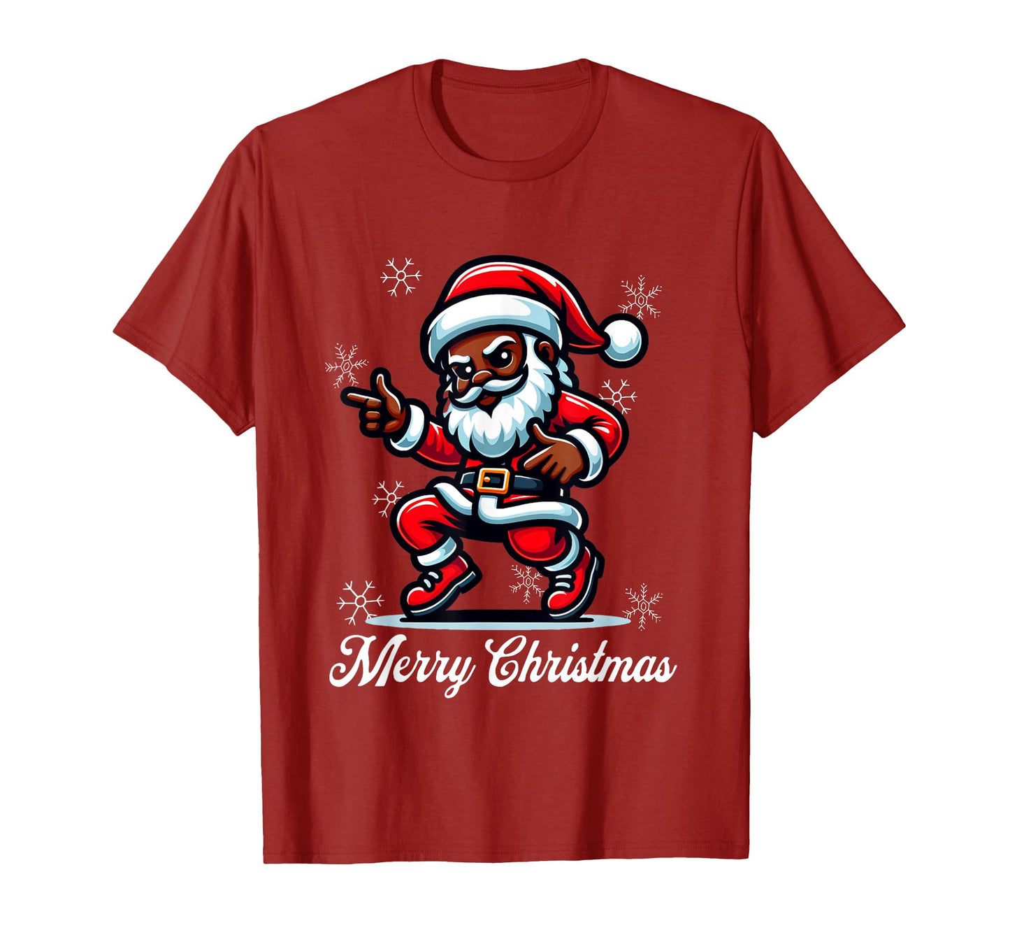 African American Santa Shirt Afro Santa Merry Christmas T-Shirt