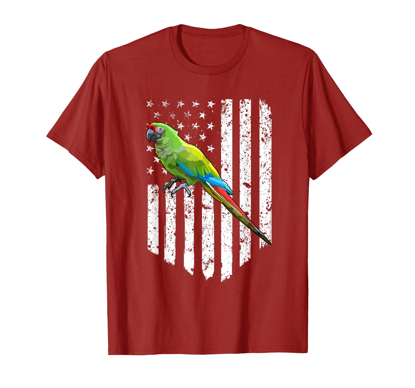 White American Flag Military Macaw Bird 4th Of July Women Men T-Shirt