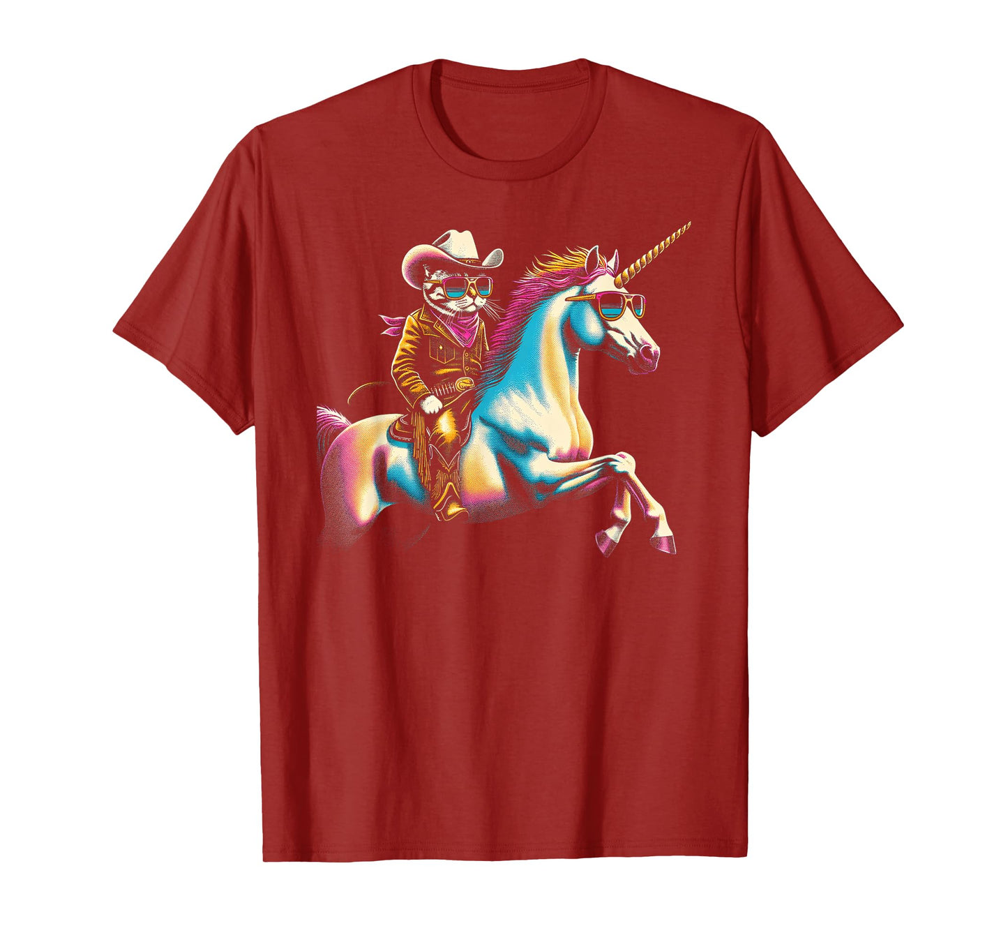 Cool Cowboy Cat & Unicorn Duo T-Shirt